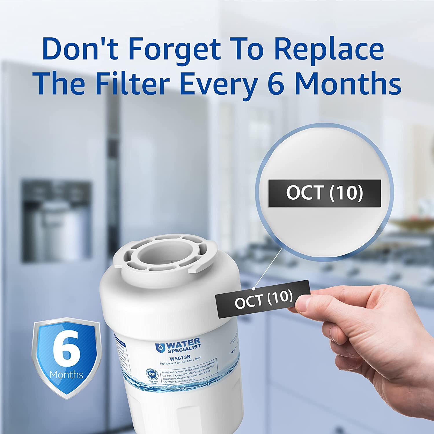 Waterspecialist MWF Refrigerator Water Filter, Replacement for GE®MWF(4)