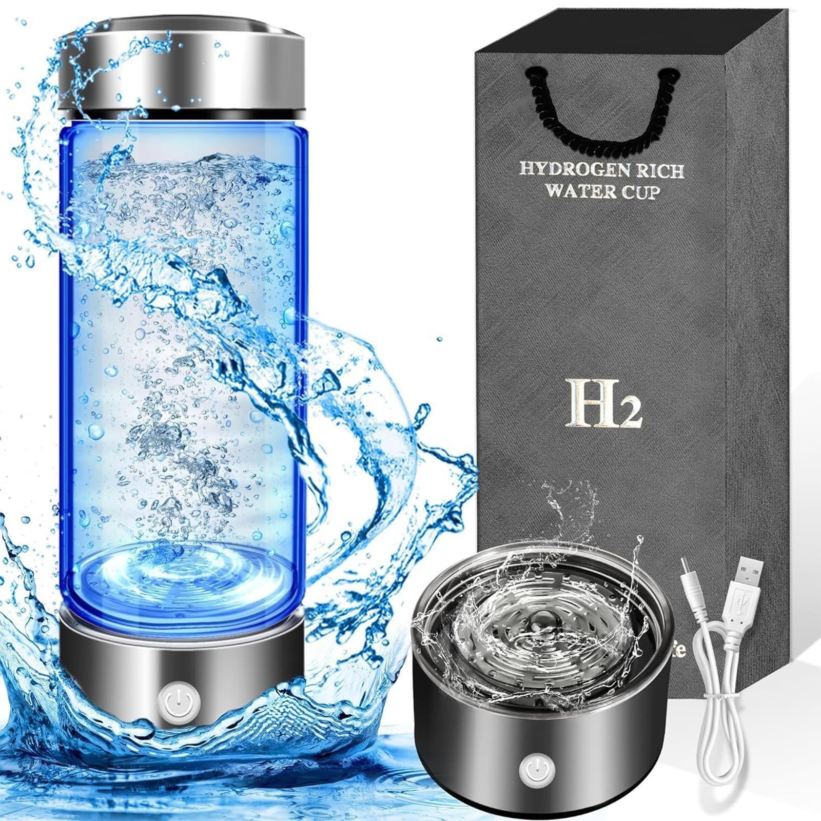 2026 Upgraded Hydrogen Water Bottle, 2400 Hydrogen Water Bottle Generator, Hydro