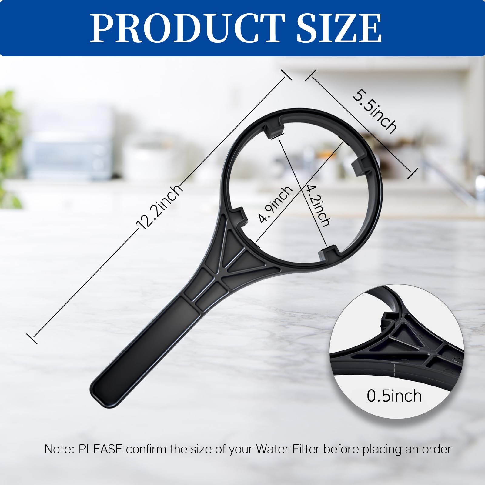 Filter Housing Wrench for 10×2.5″ & 20×2.5″ Standard Housings – Black, Silver