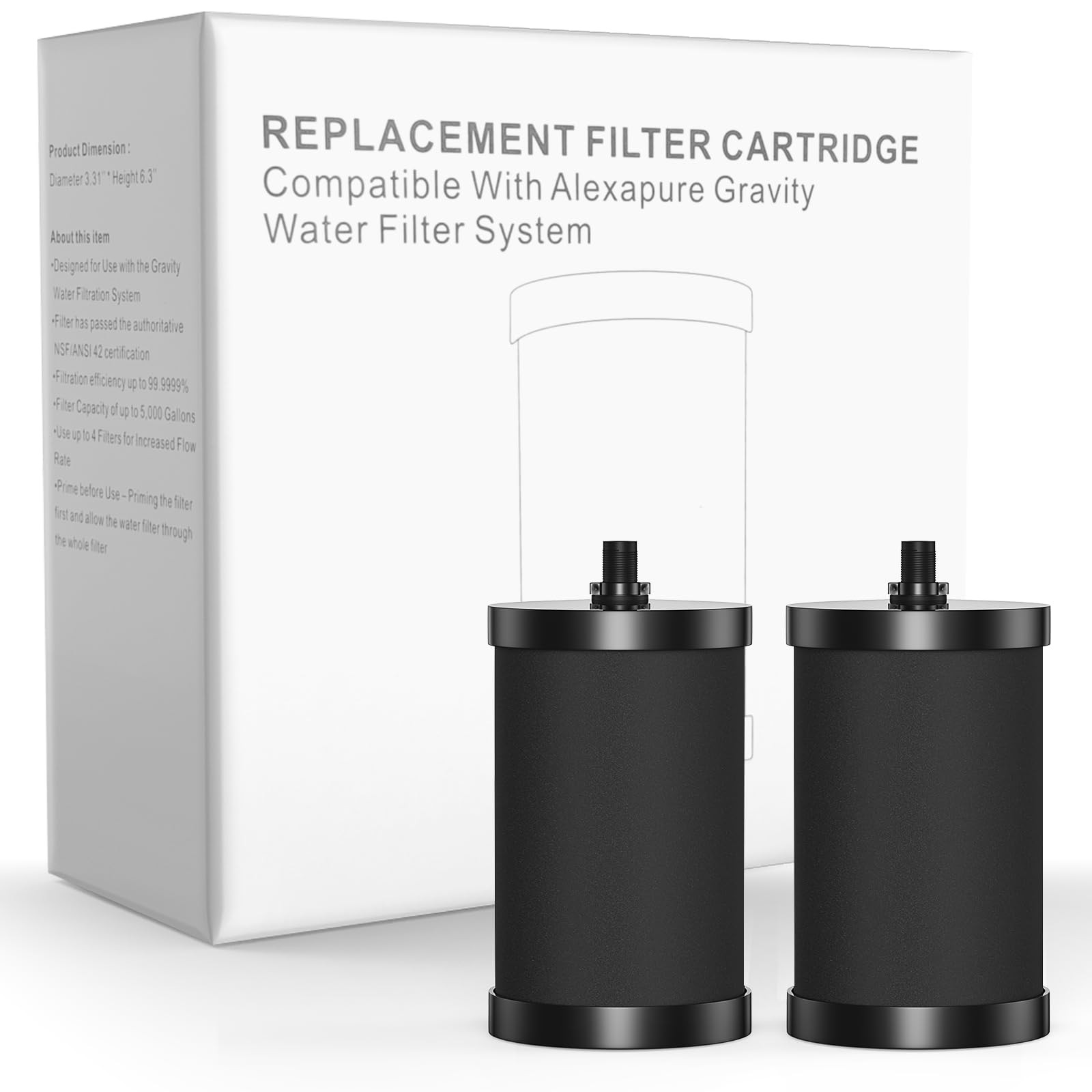 2387 Pro Filter Replacement Compatible with Alexapure 2387 Pro Water Filter