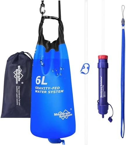 Membrane Solutions Gravity Water Filter Pro 6L, NSF/ANSI 42&372&401 Certified…
