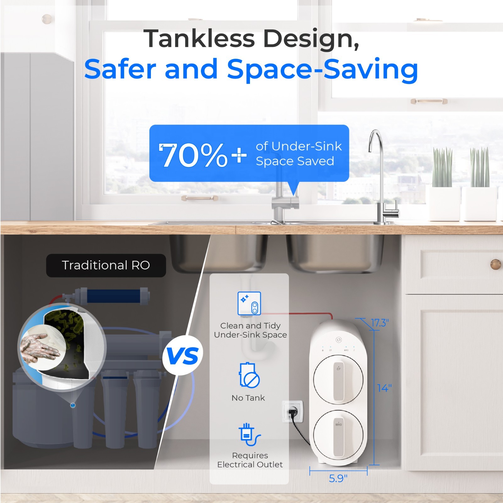 Waterdrop G2P600 Tankless Reverse Osmosis System,600 GPD -Certified Refurbished