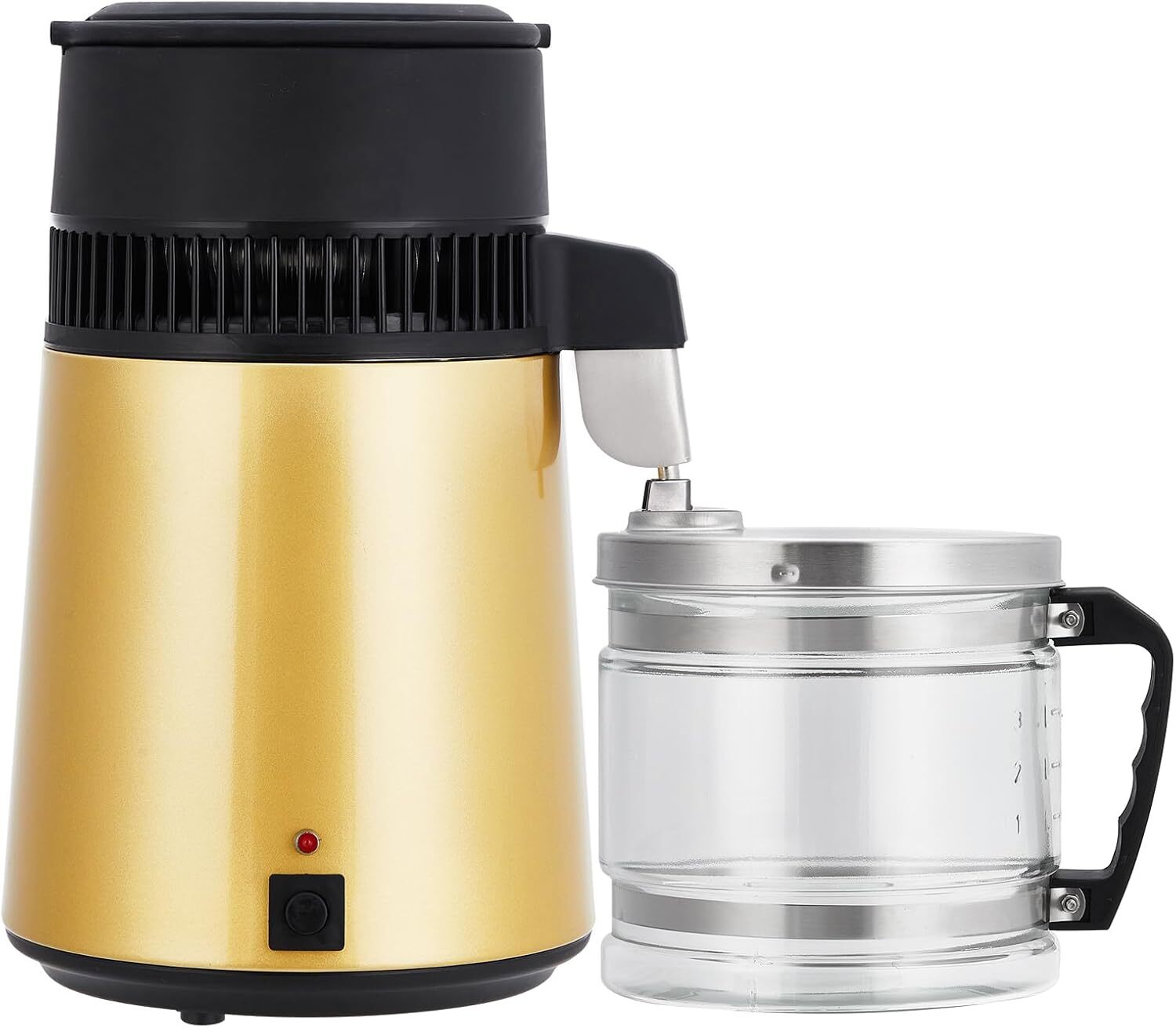 4L Stainless Steel Water Distiller 750W with Glass Jug, Gold/Red/Silver