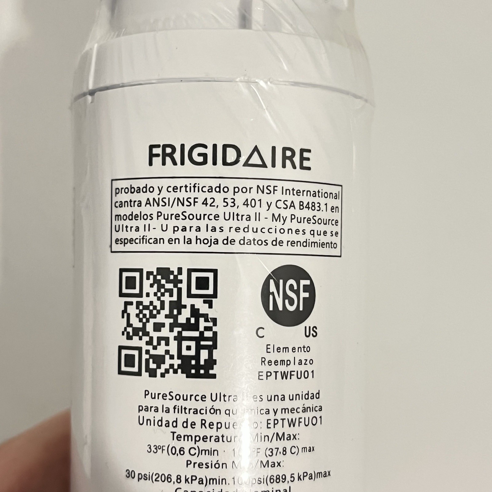 1 PACK No Box Frigidaire EPTWFU01 Pure Source Ultra II Refrigerator Water Filter