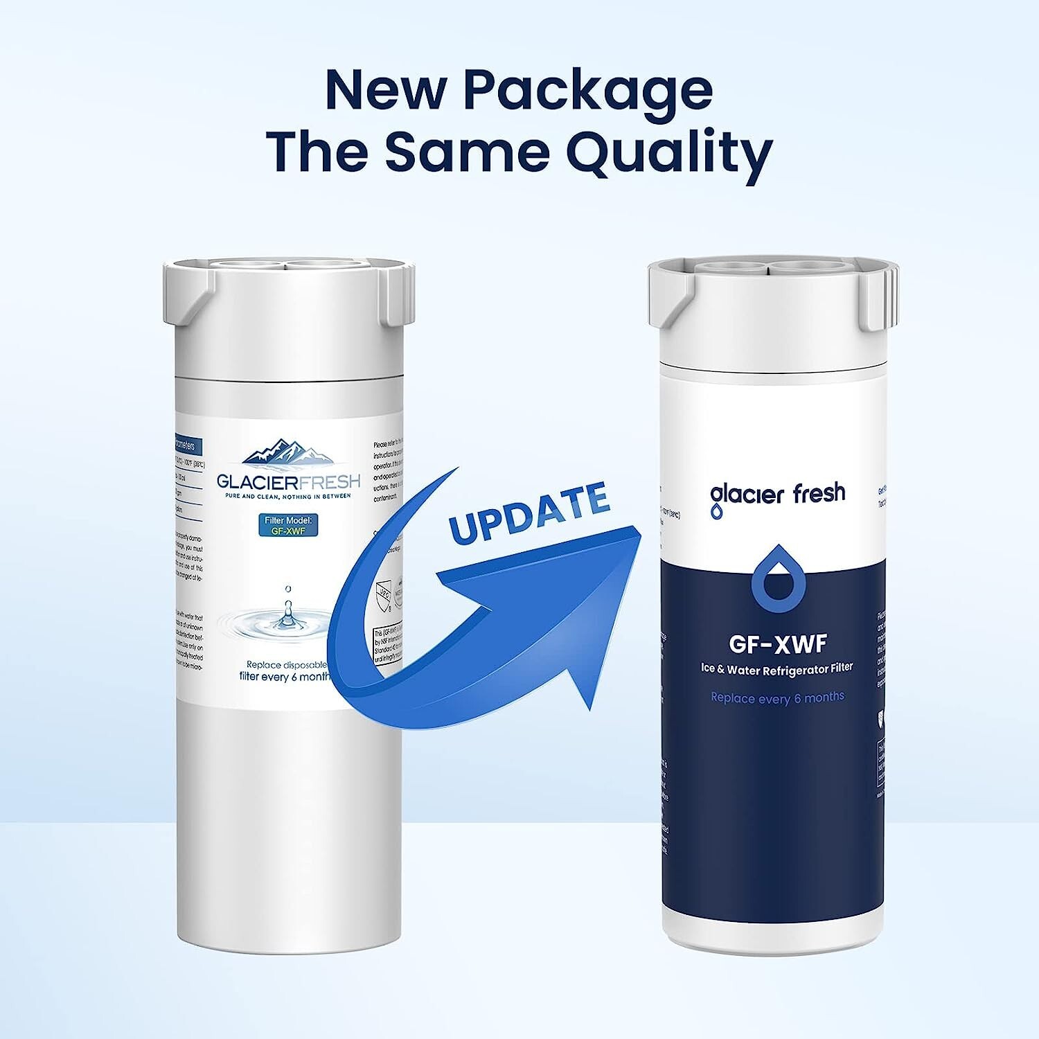 GLACIER FRESH XWF Replacement For GE XWF Refrigerator Water Filter Pack of 2
