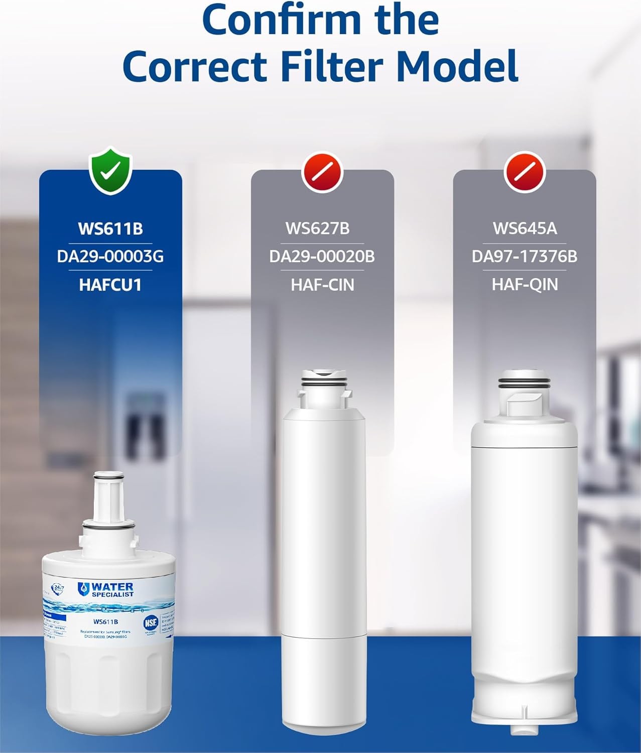 Replacement for Samsung DA29-00003G Refrigerator Water Filter by Waterspecialist