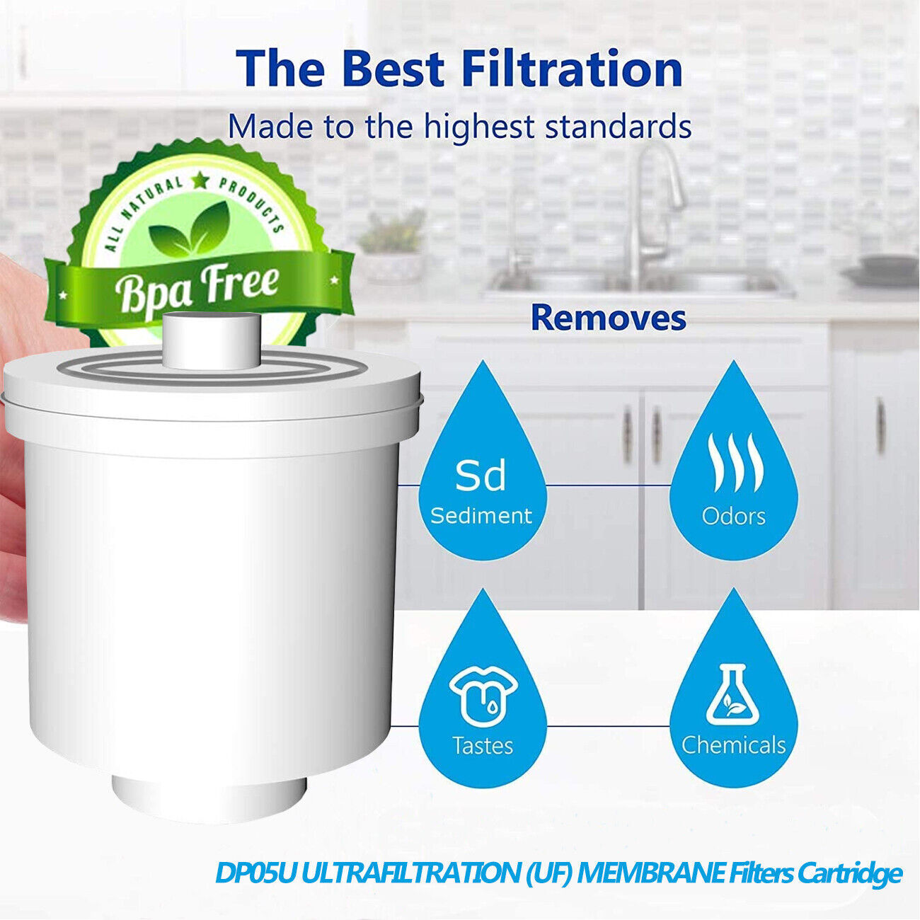 DP05 Water Filter Pitcher w/Filter,Long-Lasting 200gallons,Filtration Jug 12-Cup