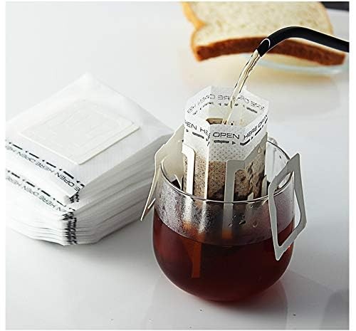 Ayevision 50Pcs Portable Coffee Filter Paper Bag Hanging Ear Drip White