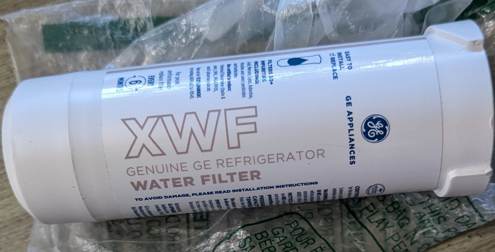 Brand New Genuine Replacement Part For GE XWF refrigerator water filter 1 pack