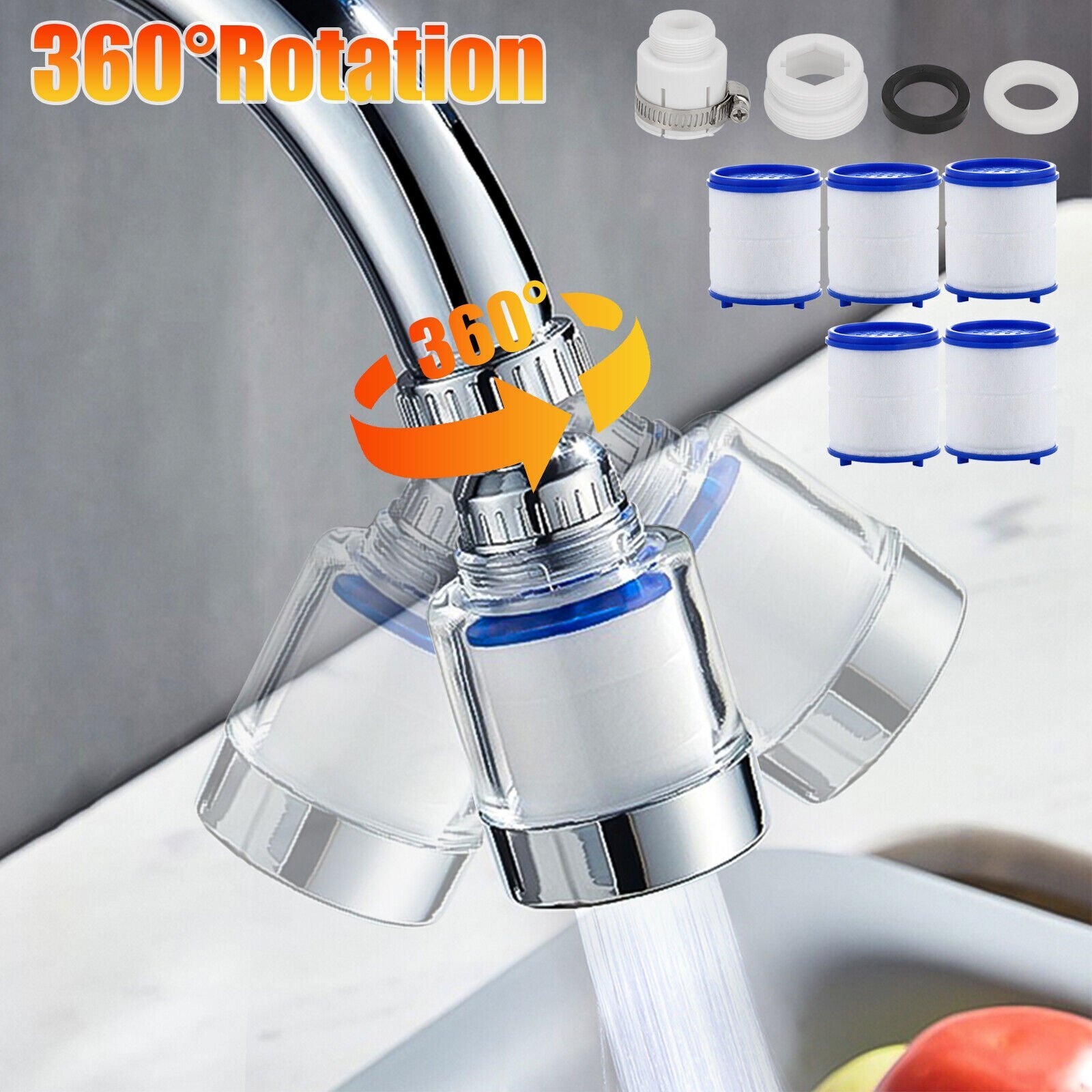 2×Faucet Water Filter System Kitchen Sink Mount Filtration Tap Purifier Clean US