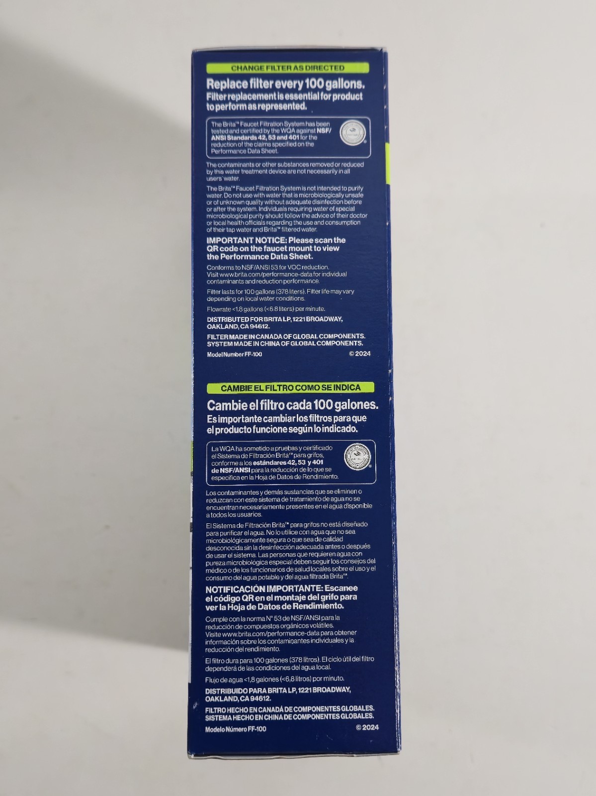 Brita Faucet Water Filter System Elite Advanced 3 Spray Options White FF-100