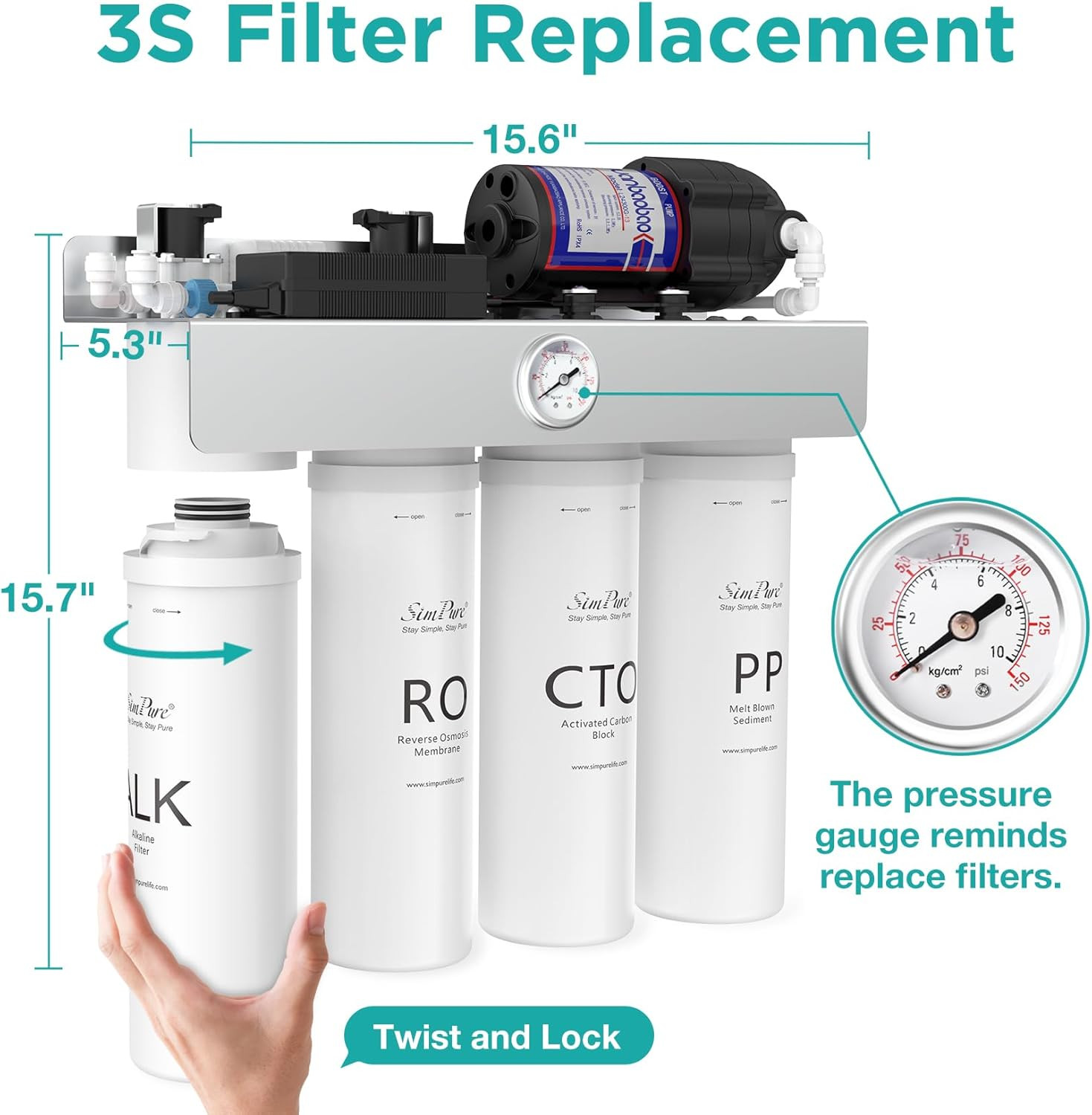 T1-400ALK Alkaline UV Reverse Osmosis System, NSF/ANSI 58 Certified, Tankless RO