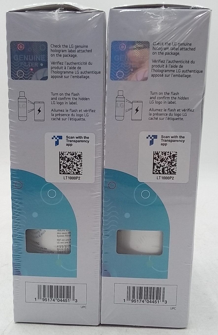 Genuine LG LT1000P2 6-Month / 200 Gal Replacement Water Filters 2Pack Lot of 2
