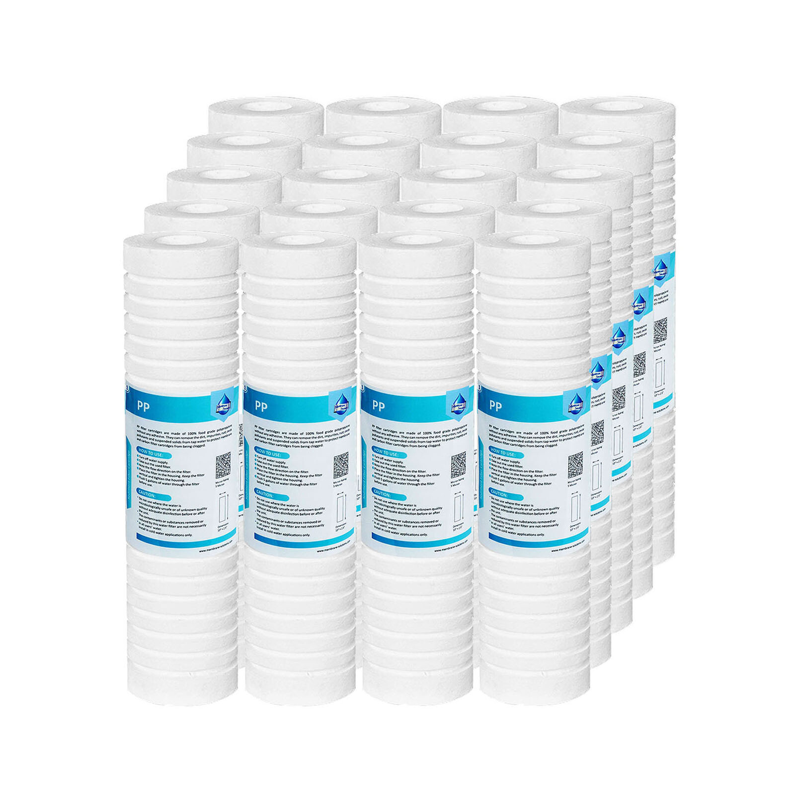 20PK 0.5/1/5 Micron 10×2.5″ Grooved Sediment Water Filter Replacement Cartridges