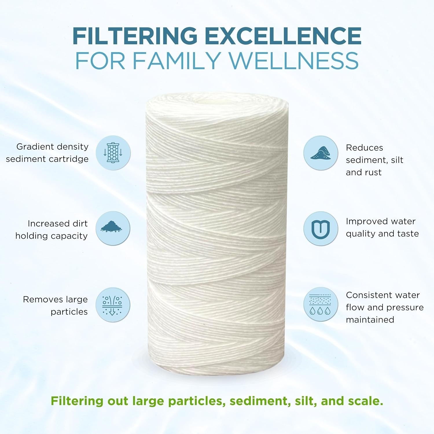 PC40 10 in. 5 Micron Sediment Replacement Filter (4-Pack) by Pelican Water