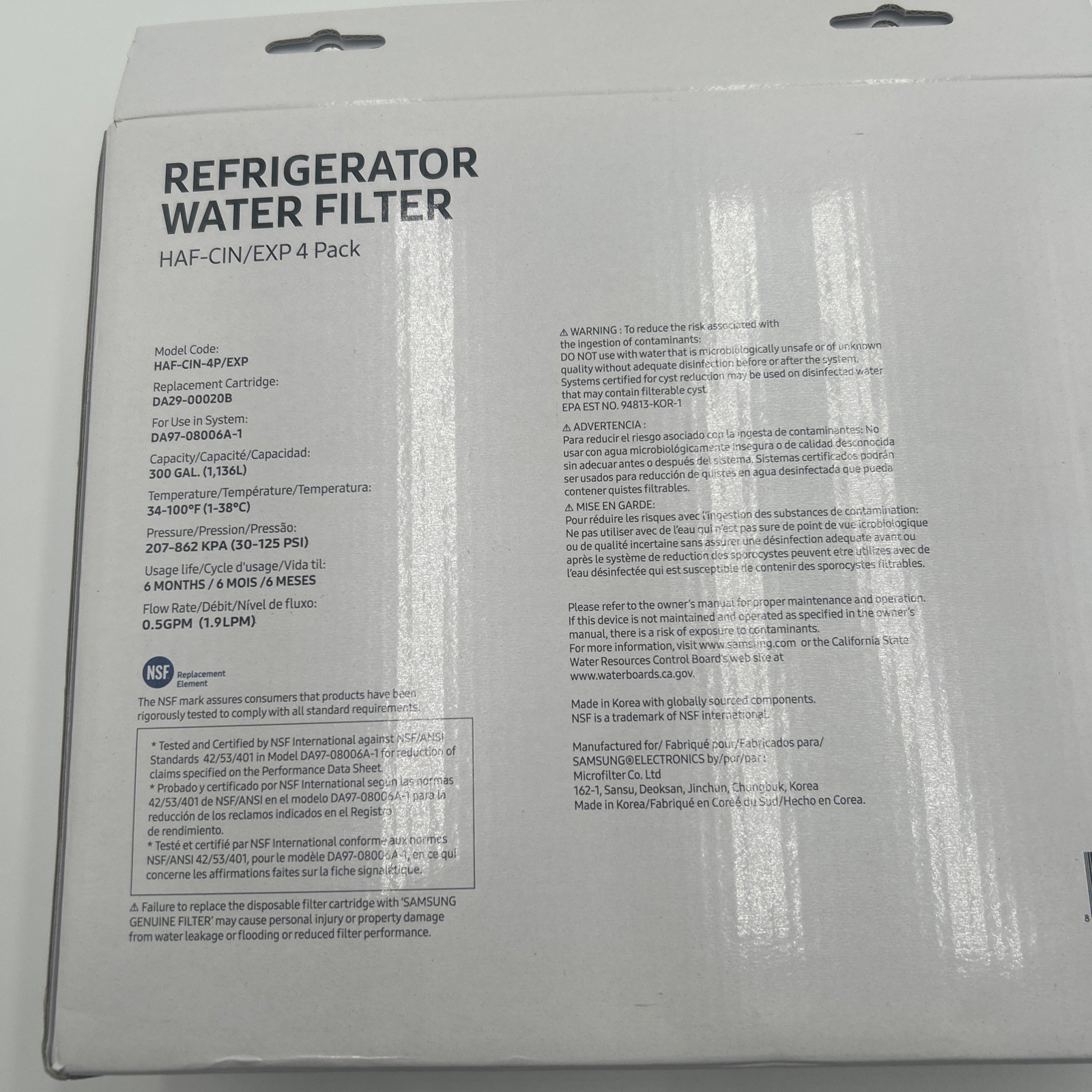 Samsung HAF-CIN/EXP Refrigerator Water Filter White Pack of 3