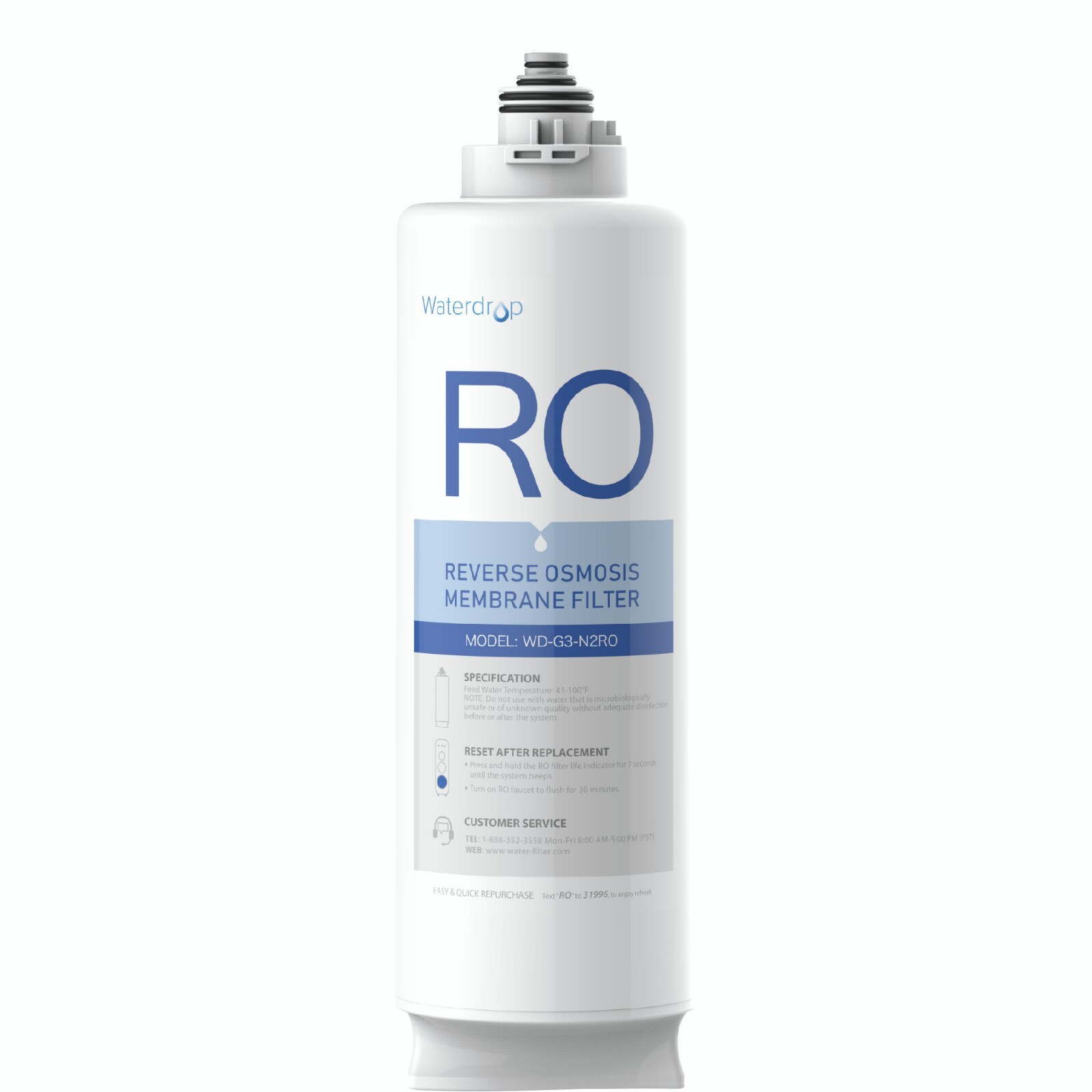 Waterdrop WD-G3-N2RO Filter, Replacement for WD-G3-W Reverse Osmosis System