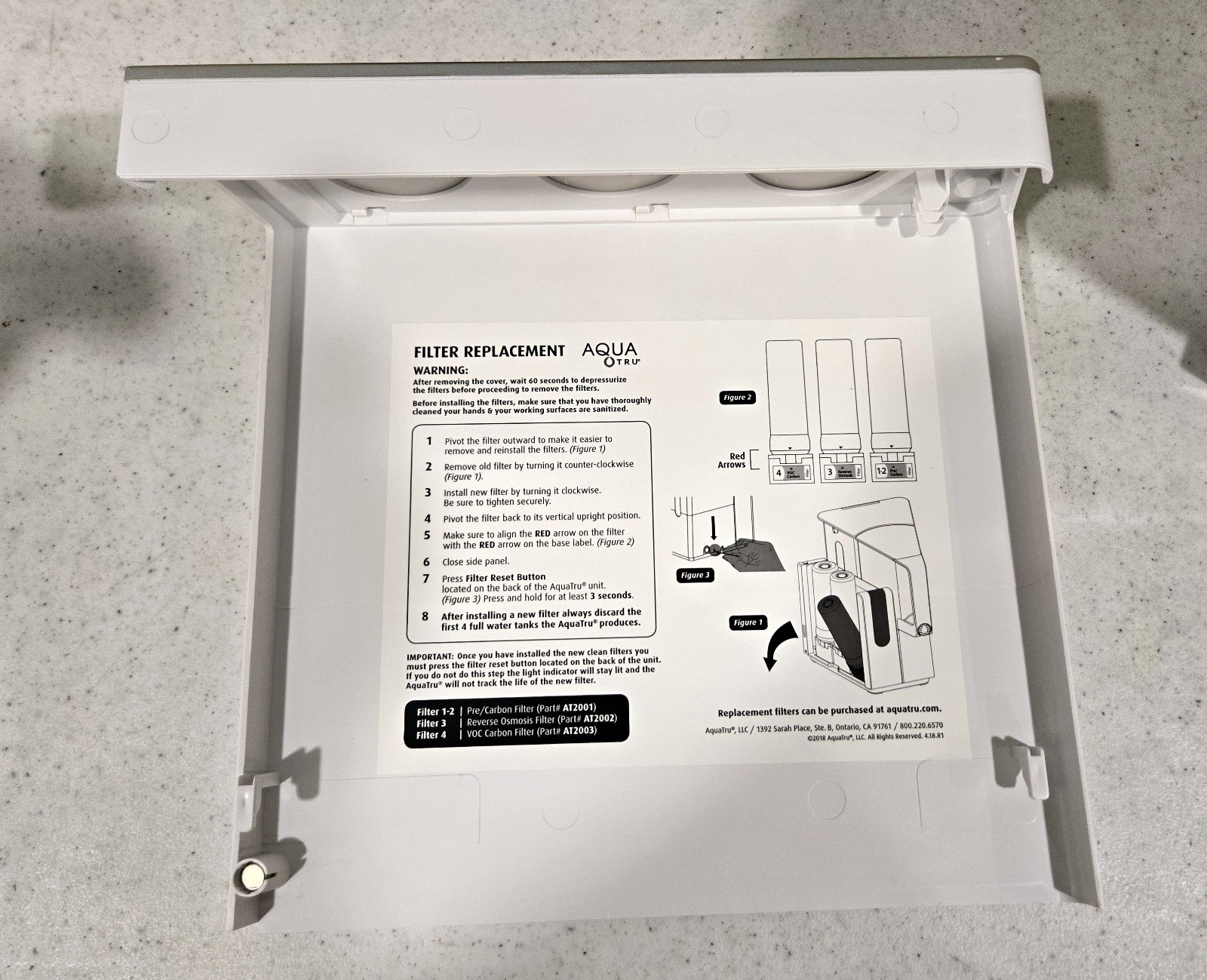 AquaTru Classic Reverse Osmosis Water Purifier System AT2010 with new Filters