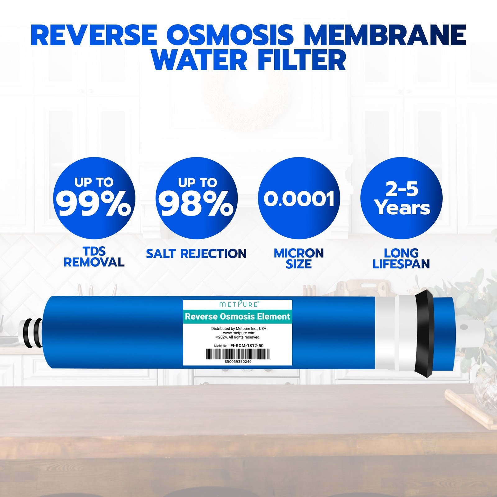 Reverse Osmosis 50 GPD 11.75″x1.75″ RO Membrane Water Filter Replacement