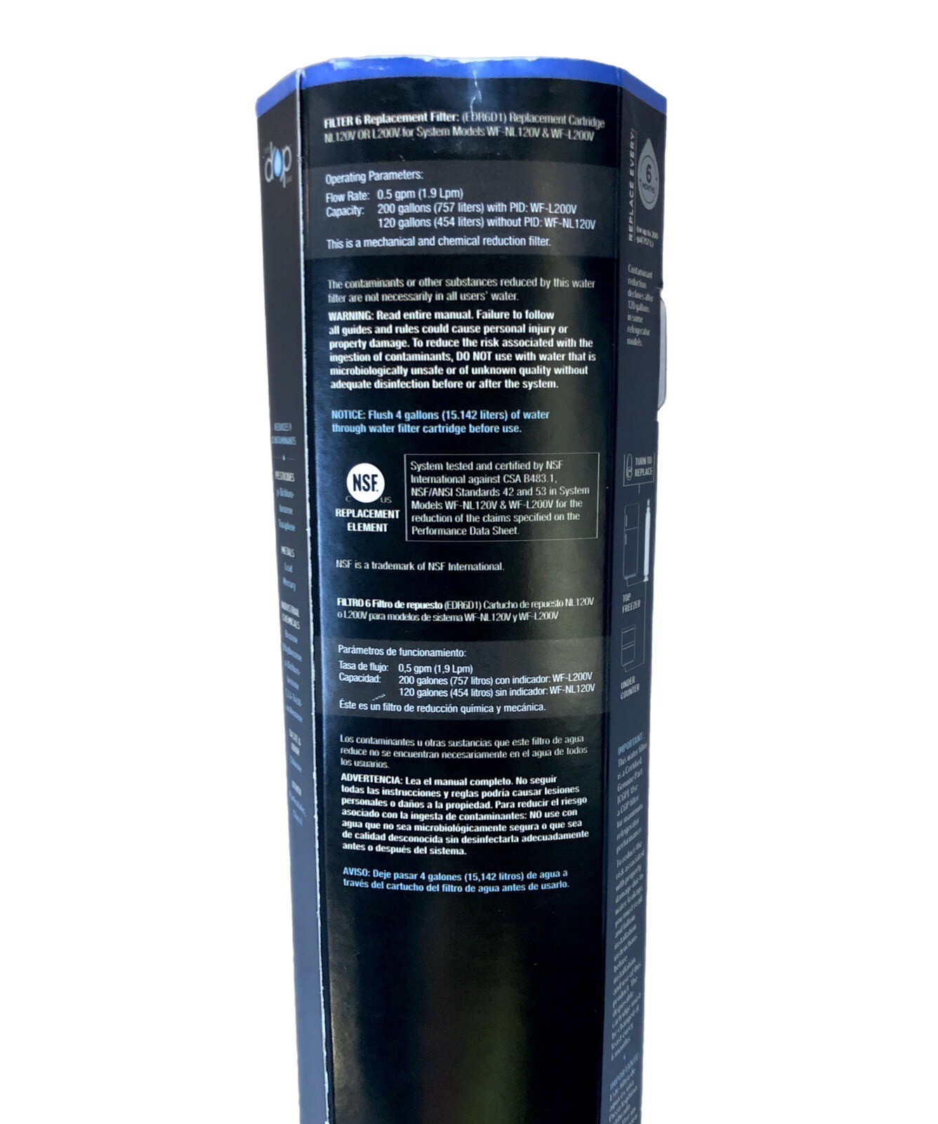 Everydrop Ice Water Refrigerator Filter 6 EDR6D1 Whirlpool 9 Contaminate Reducer