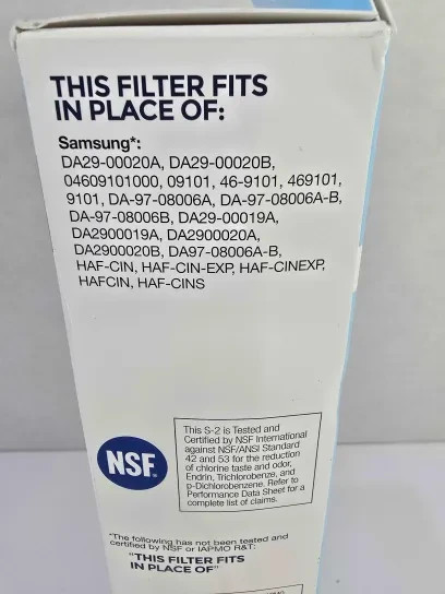 EarthSmart S-2 Replacement Filter, Refrigerators 300 gallons, Samsung HAF-CINS