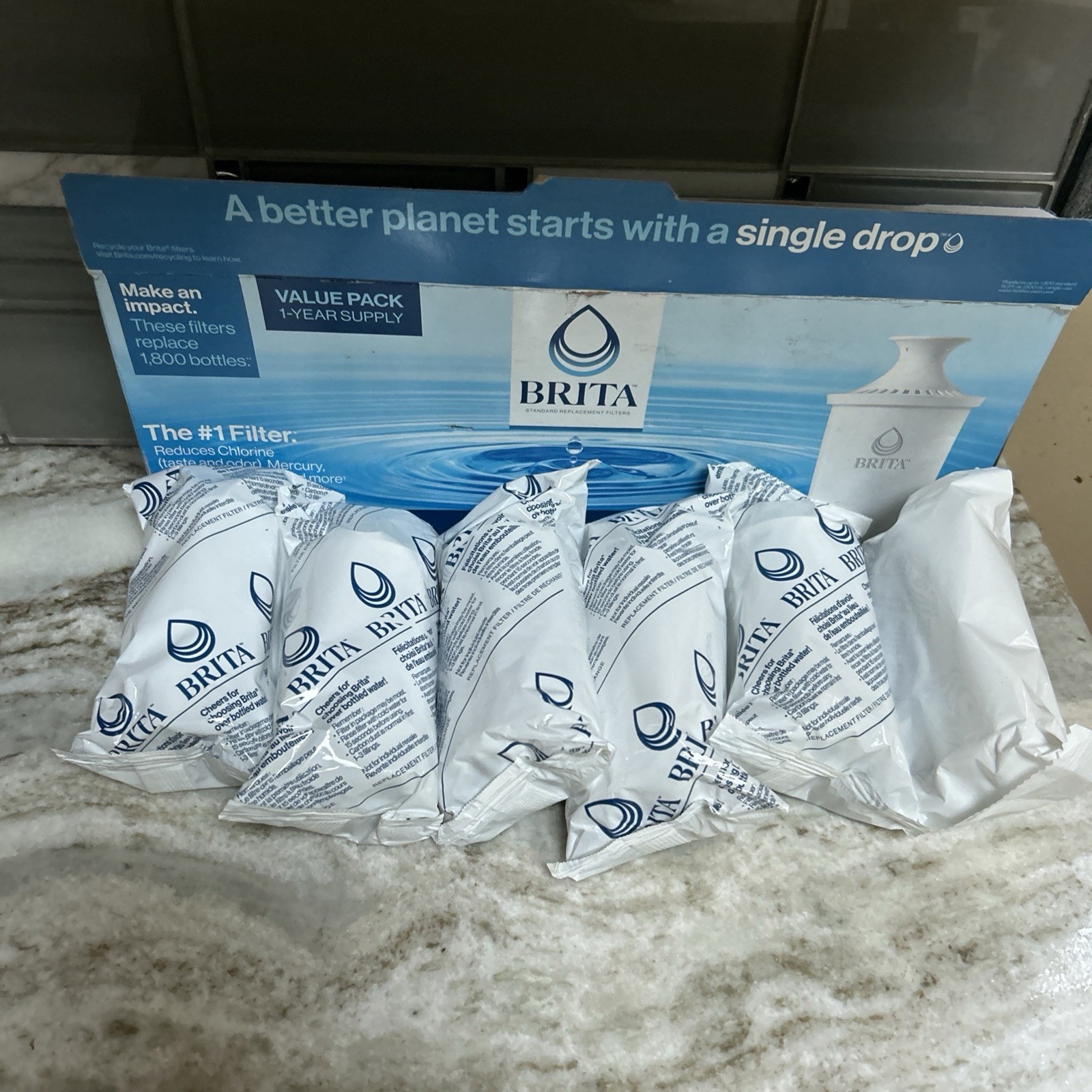 Brita Standard Water Filter Replacement Filters for Pitchers and Dispensers 6 PK