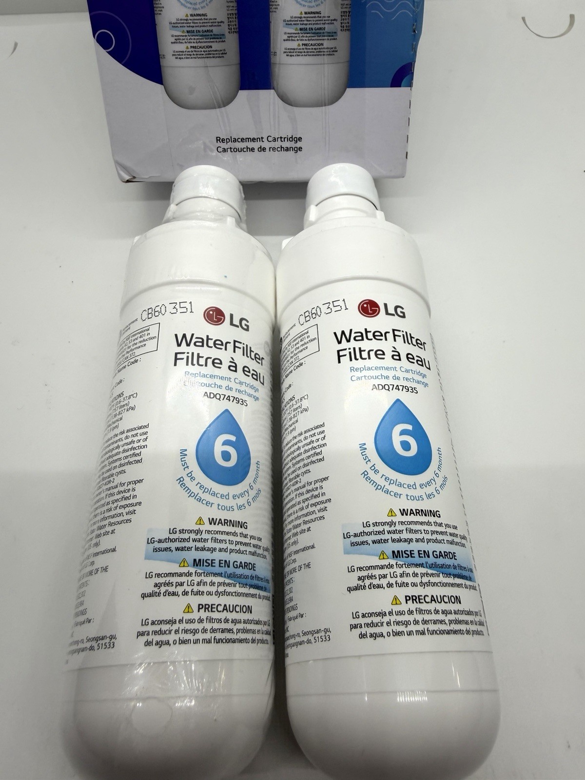 LG LT1000P2 Refrigerator Water Filter Genuine OEM 6 Month 200 Gallon 2 Pack