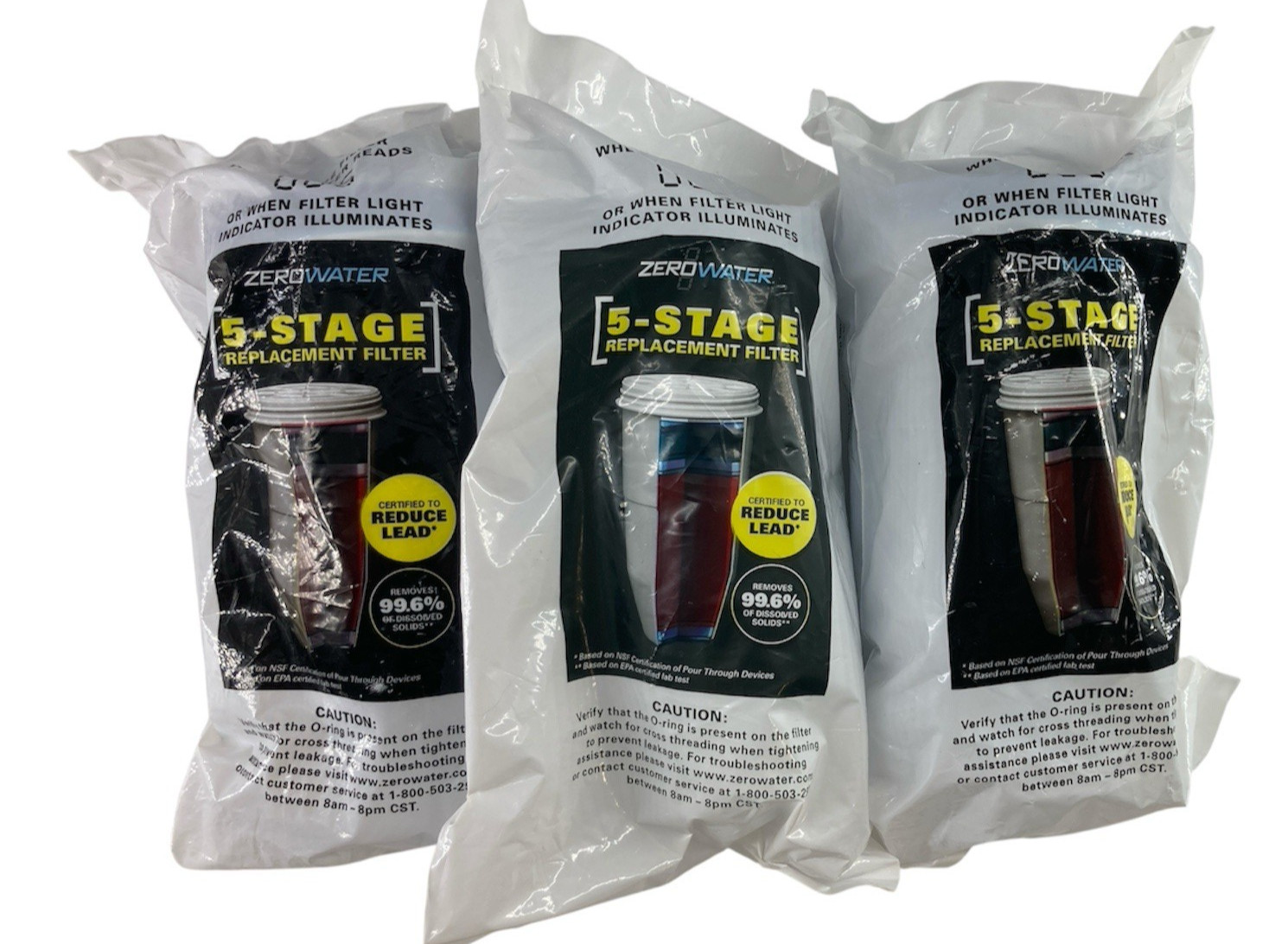 Zero Water 5 Stage Replacement Water Filters 3 Pack, NEW SEALED