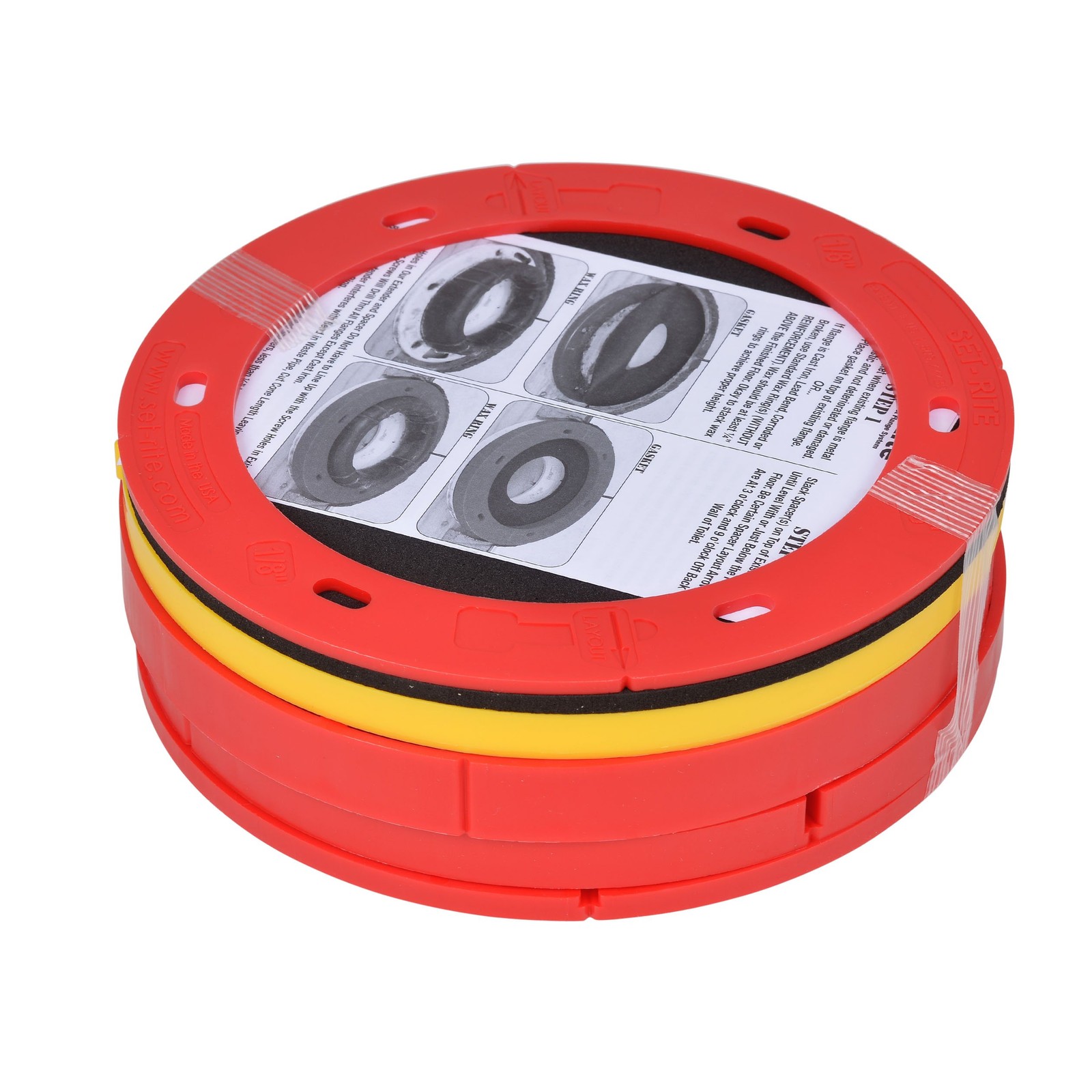 Toilet Flange Extender Kit 1/4- 1 5/8 in,Red and Yellow