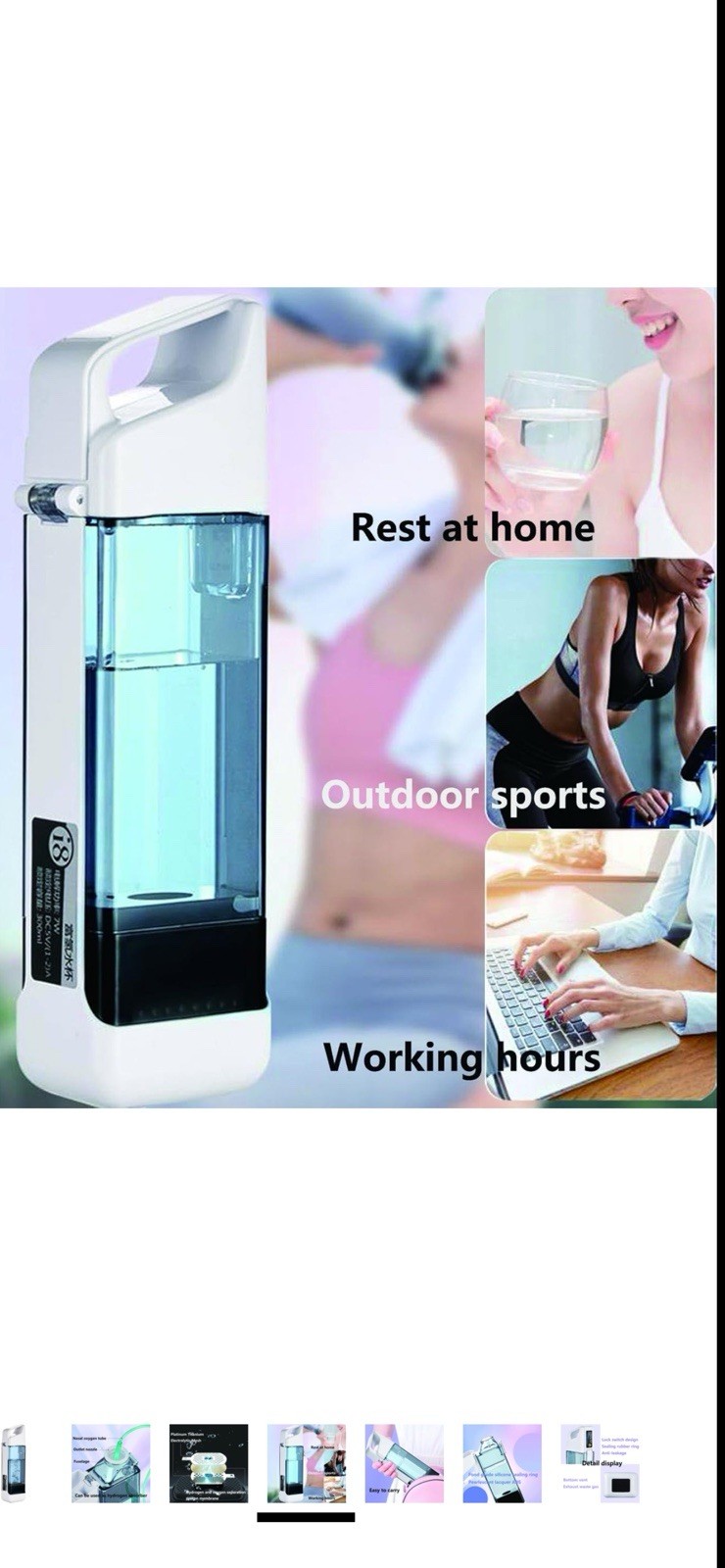 Hydrogen Water Bottle Generator, 2 in 1 Hydroh Hydrogen Nasal Oxygen Tube i8