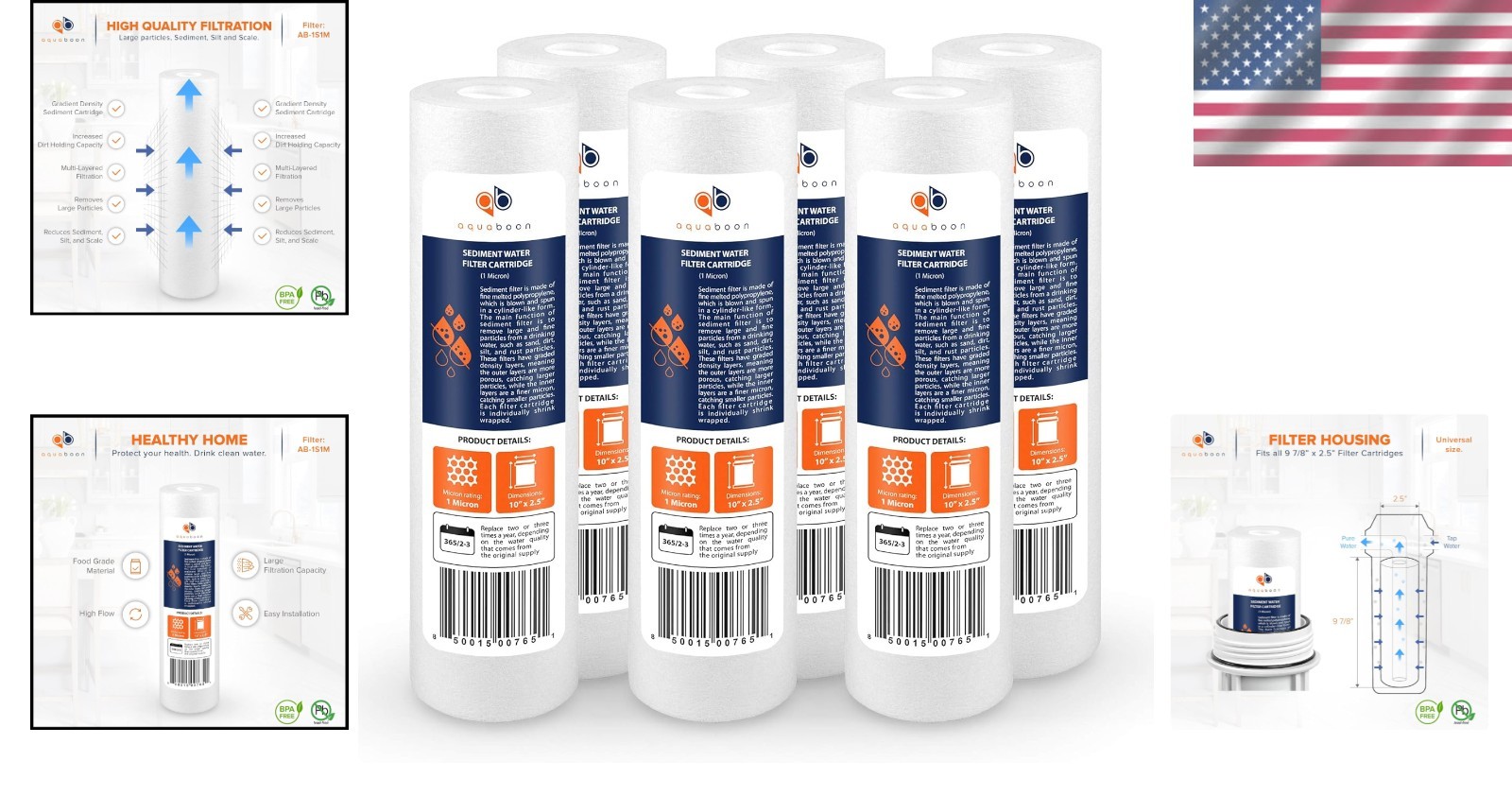 10×2.5-Inch NSF Certified Sediment Filter – 6-Pack for Optimal Water Purity