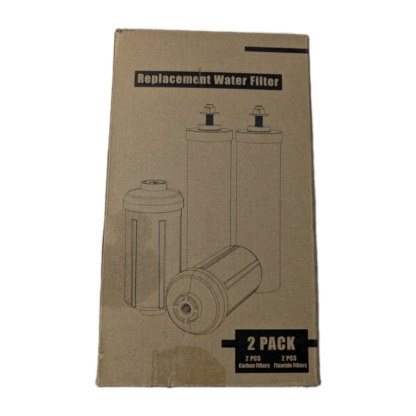 Replacement Water Filter 2 Pack Carbon + Fluoride Compatible w/ PF-2 BB9-2