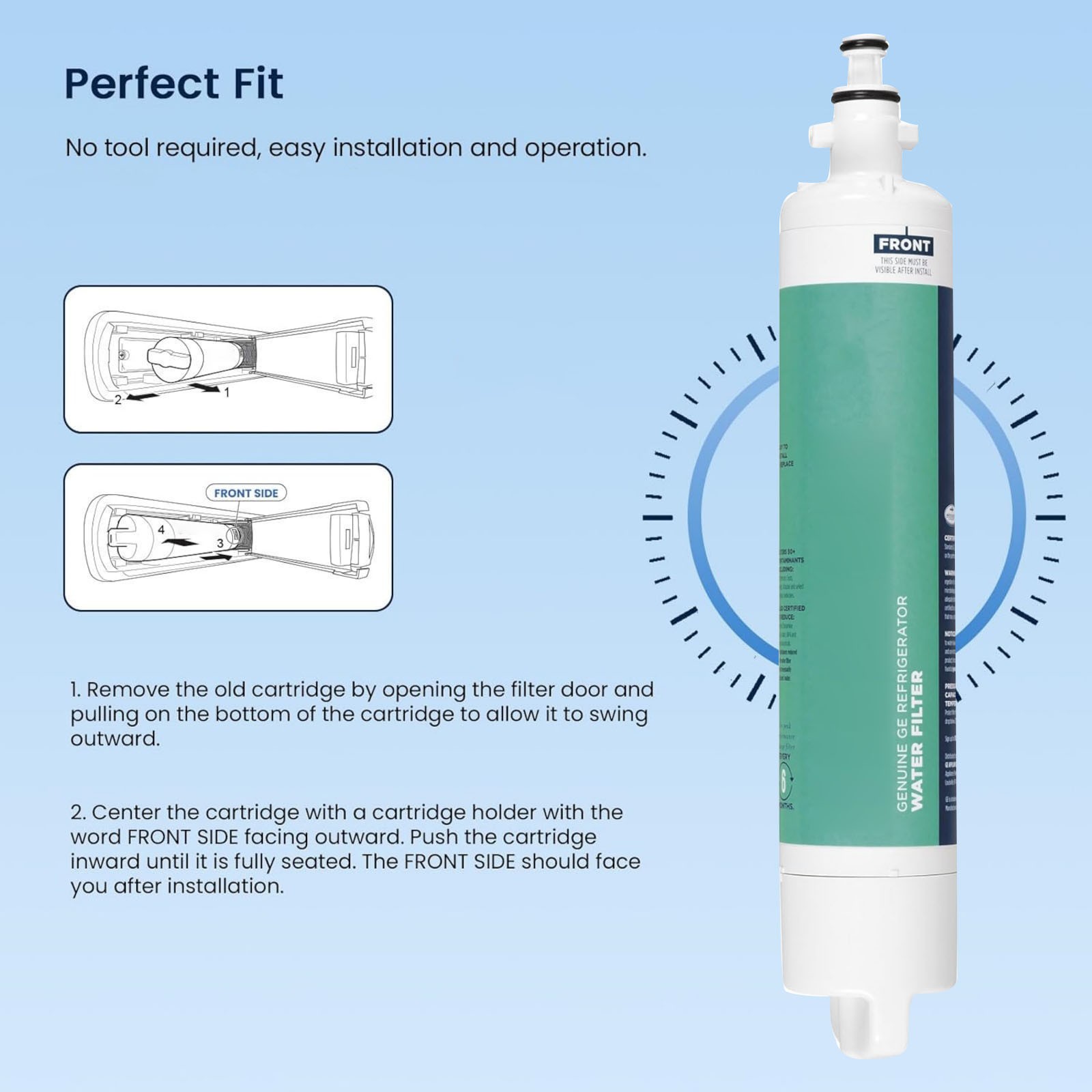 For GE RPWFE Refrigerator Filter Replacement Cartridge GE Efficient Performance