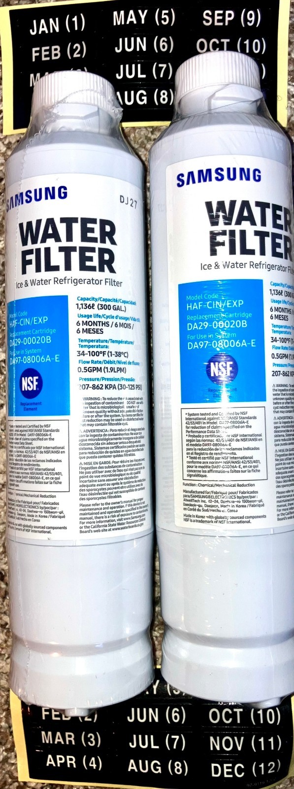 Samsung HAF-CIN/EXP Water Filter 2-Pack DA29-00020B Genuine OEM Open Box