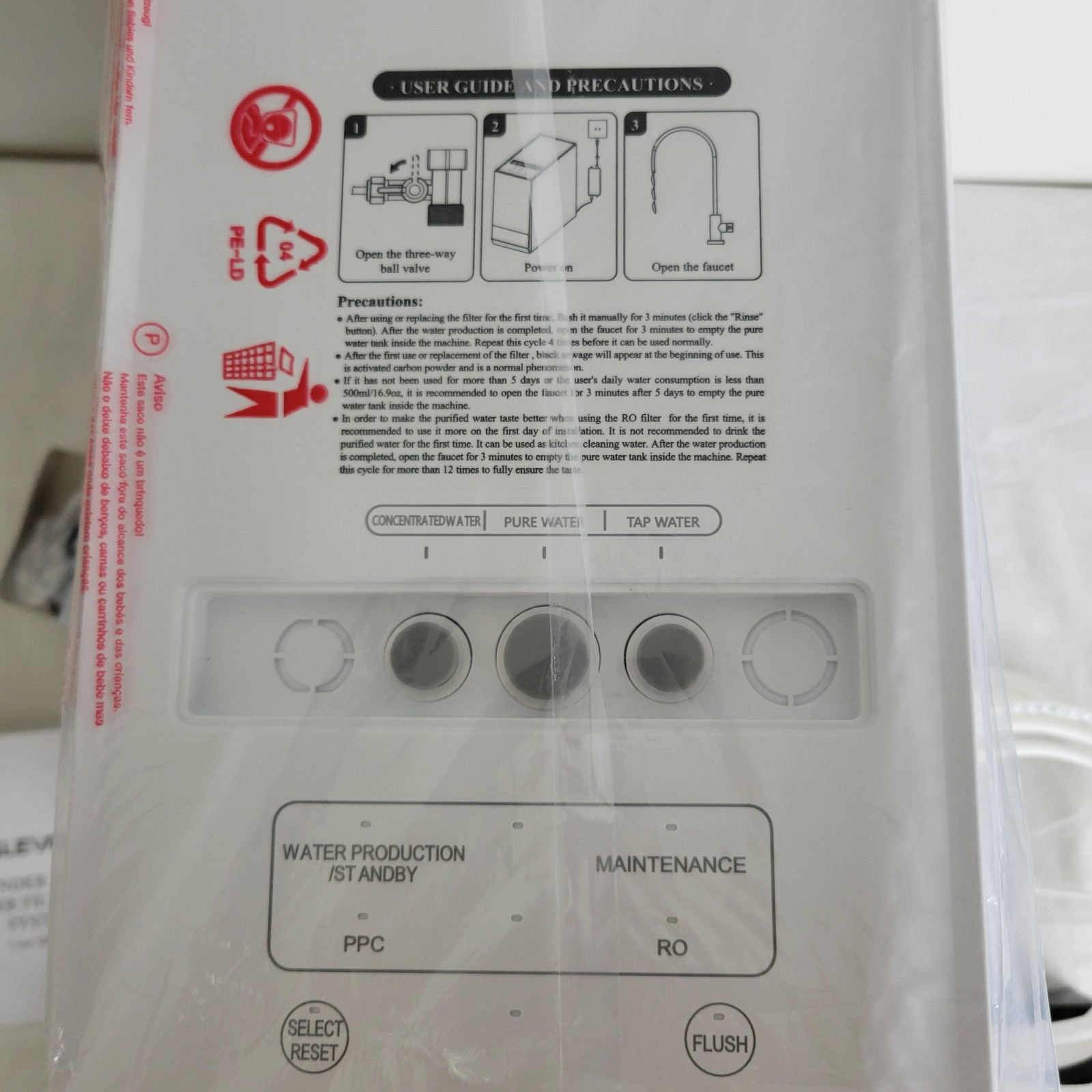 Slevoo SJ-RO75R Reverse Osmosis System 700Gal Under Sink RO Water Filtration
