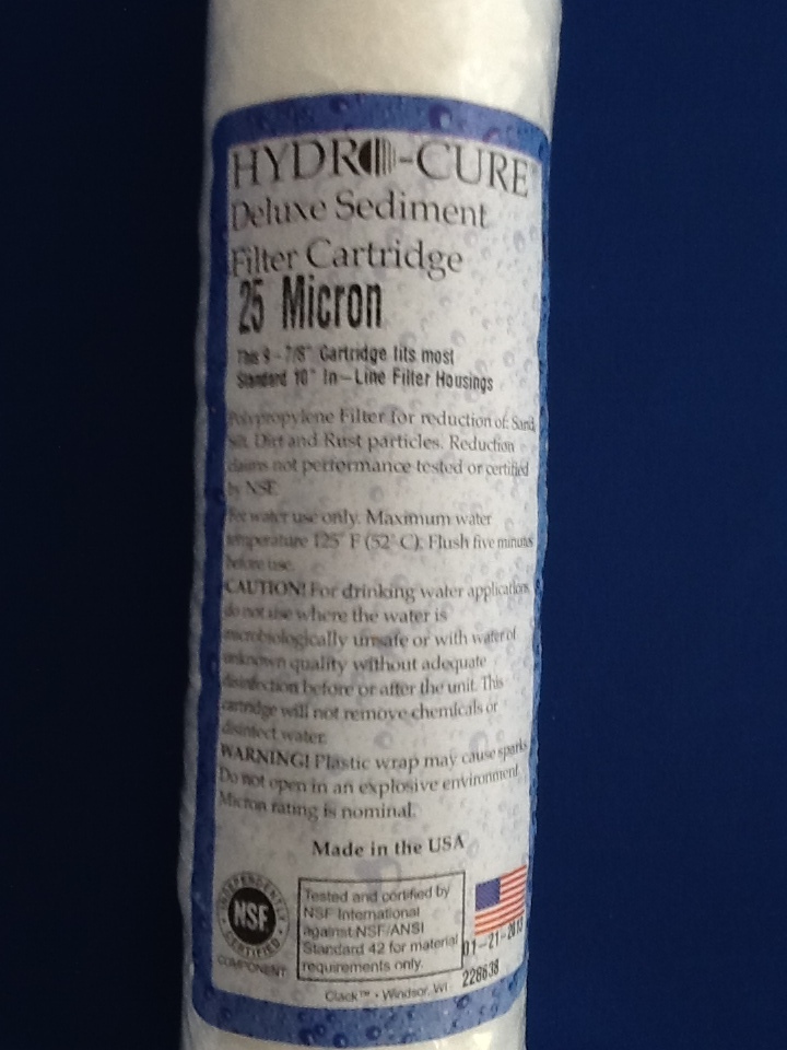 HYDRO CURE DELUXE 25 MICRON 10″x2.5″ SEDIMENT FILTER – 12 FILTERS