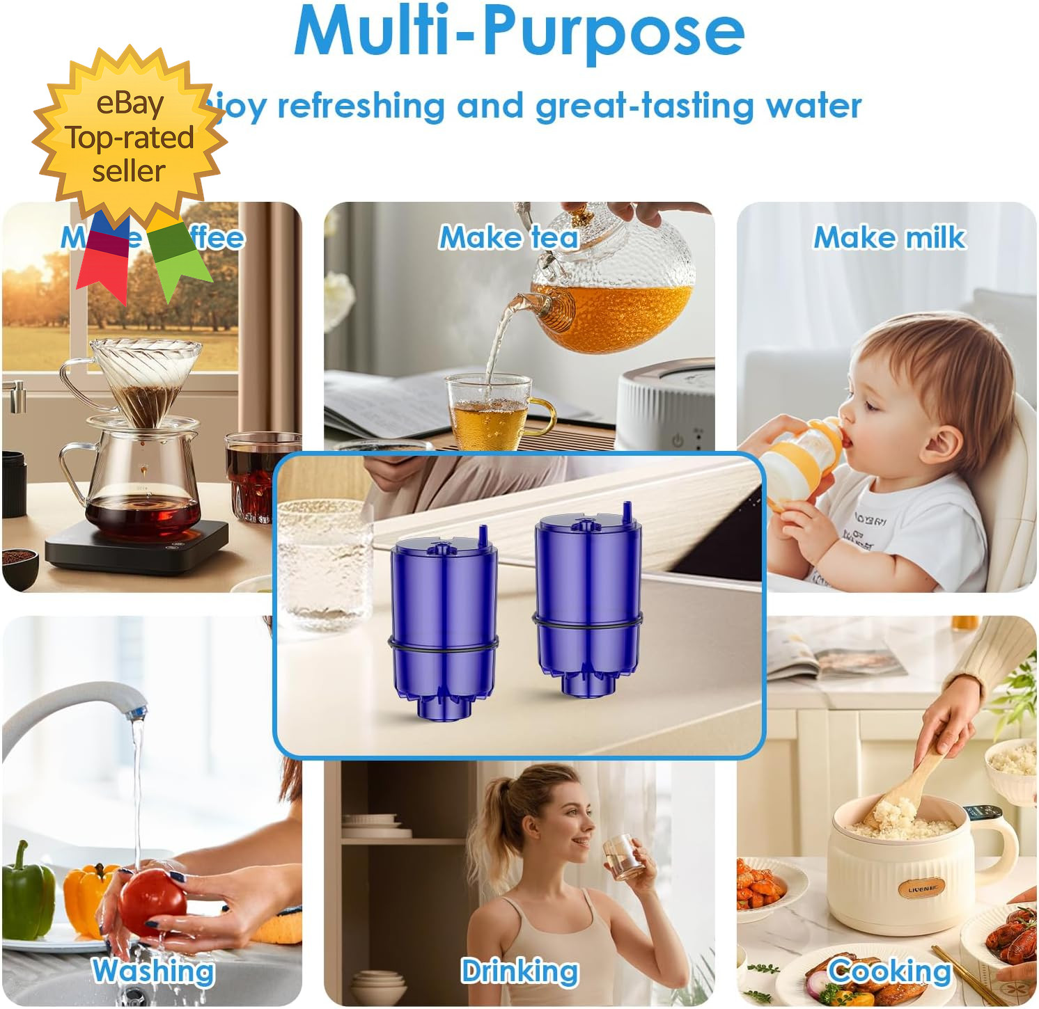 Faucet Water Filter Replacement Fit for All PUR for PUR plus Faucet Filtration S