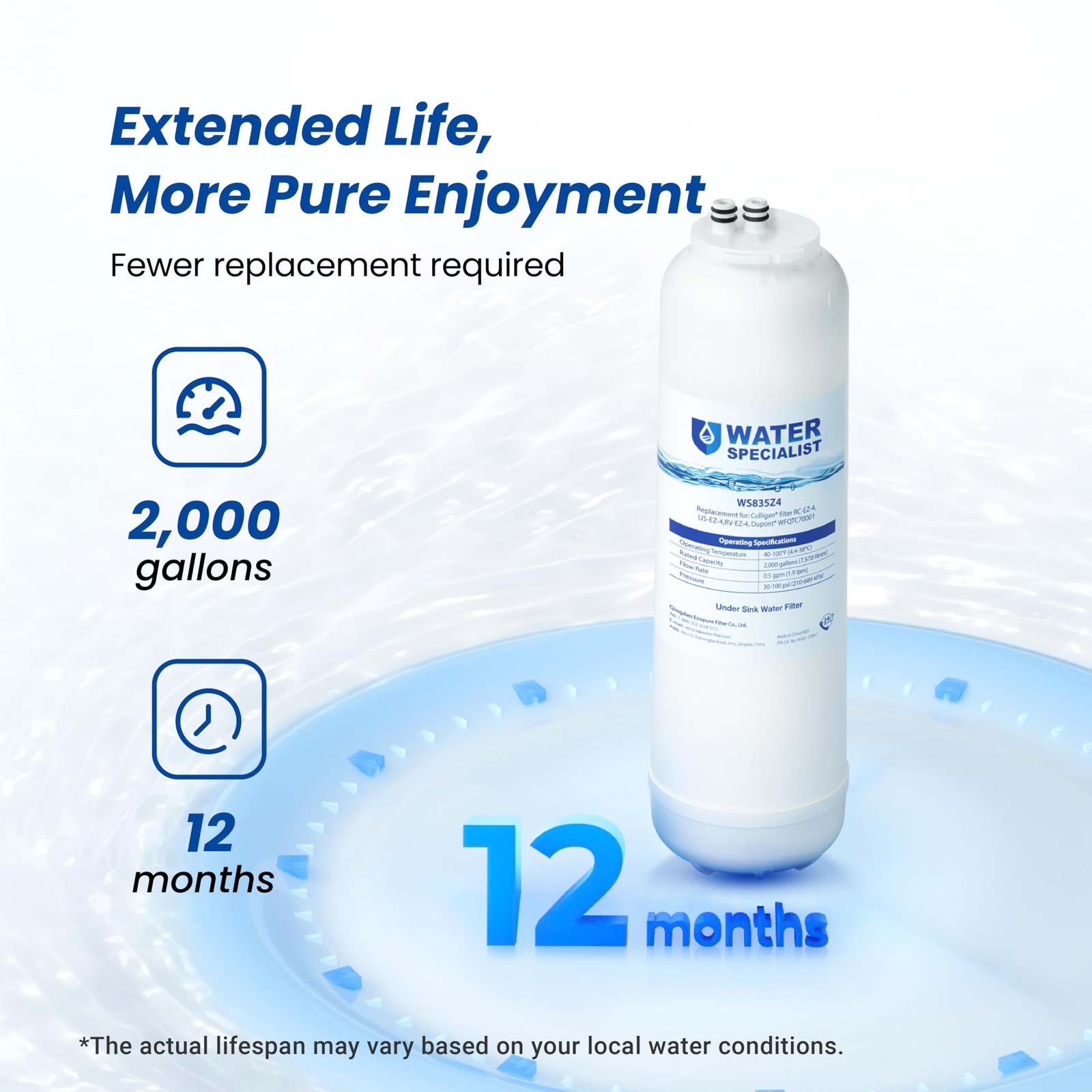 RC 4 EZ-Change Premium Water Filter , for Culligan® RC-EZ-4, IC-EZ-4, US-EZ-4…