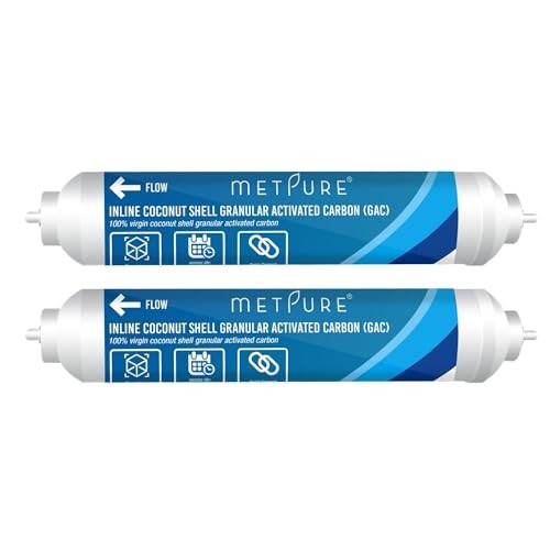 In line Water Filter» x 10″ Coconut Shell Post 1/4″ OD Quick Connect 2 Pack 2