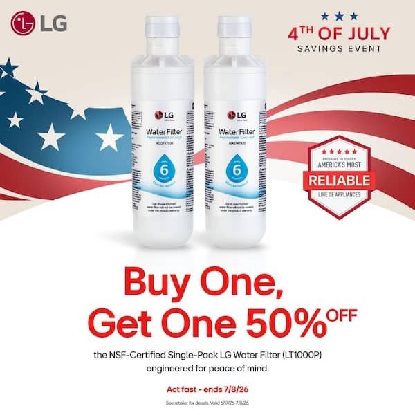 LT1000PC – Premium LG Refrigerator Water Filter, 6-Month/200-Gallon Capacity