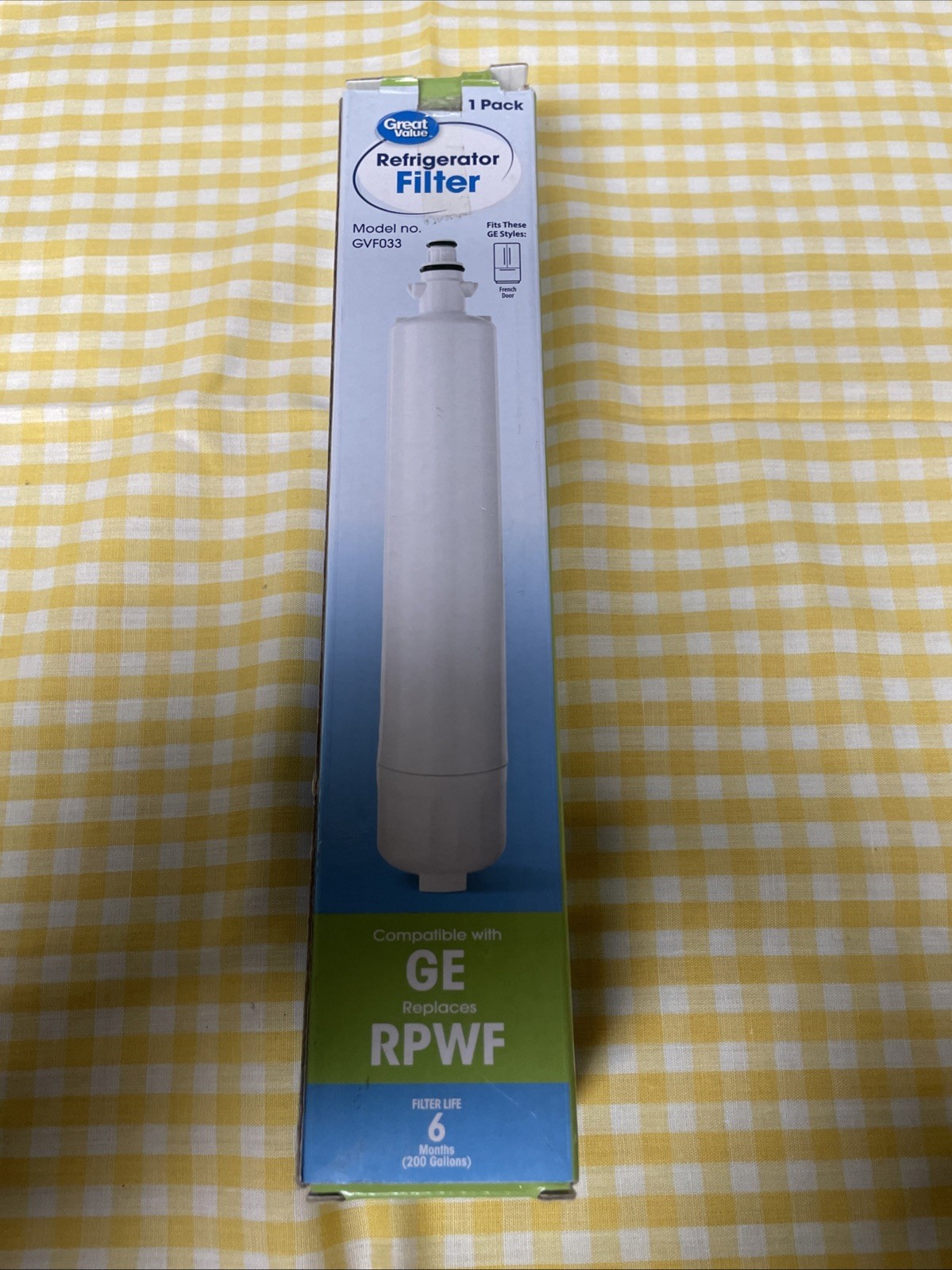 Great Value Refrigerator Water Filter Replaces GE RPWF 6 Months, GVF033