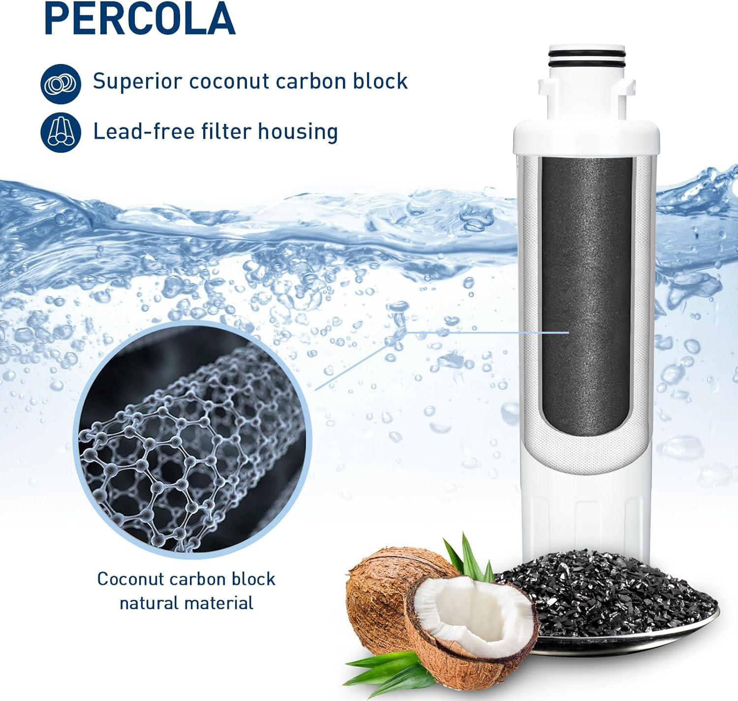 MIWF6200 Water Filter, Compatible with Sharp® SJWF200, SJG2254FS, Thor Kitchen®