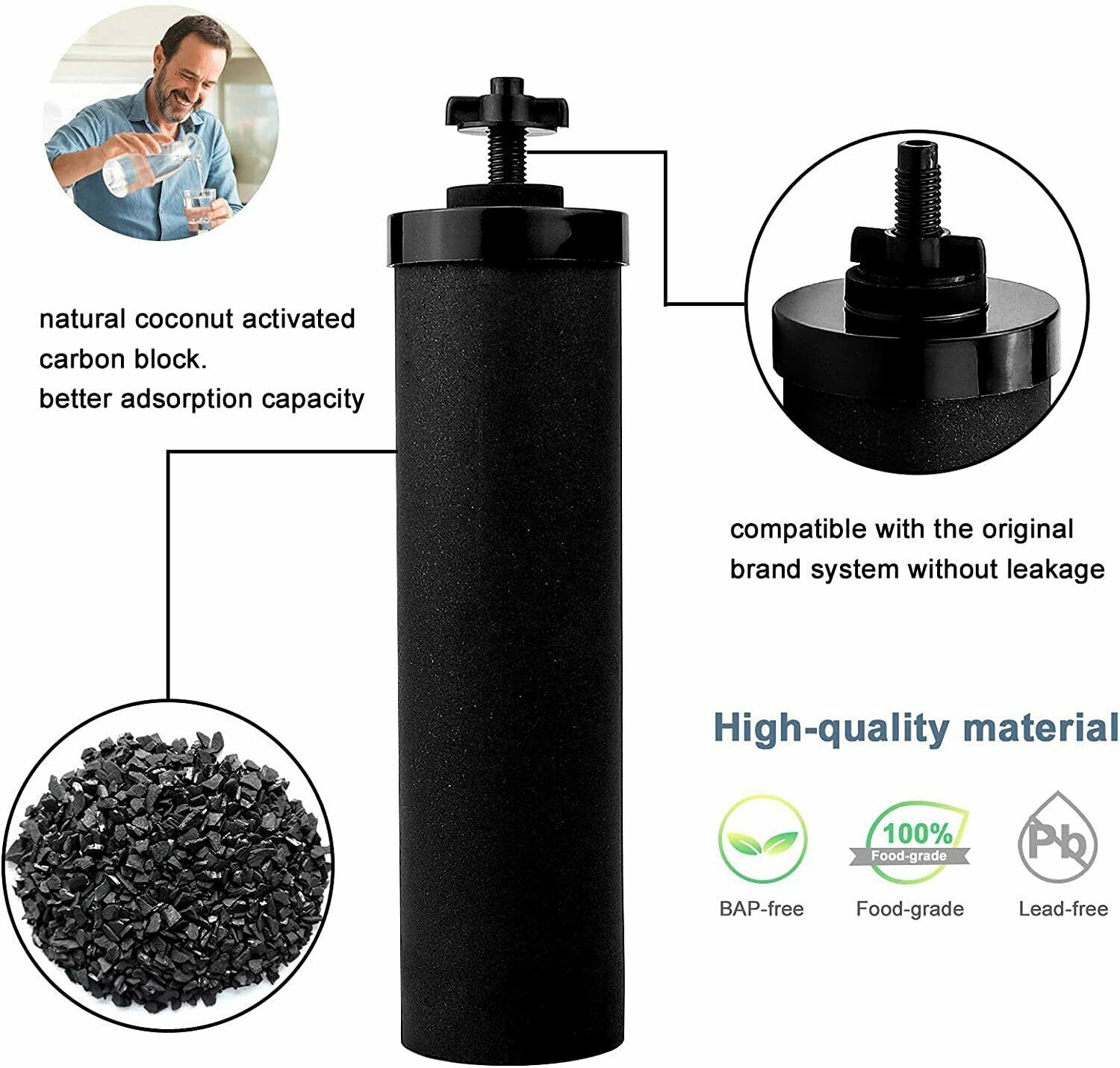 New Replacement Filters BB9-2 Black Berkey Cartridge Gravity Filter System
