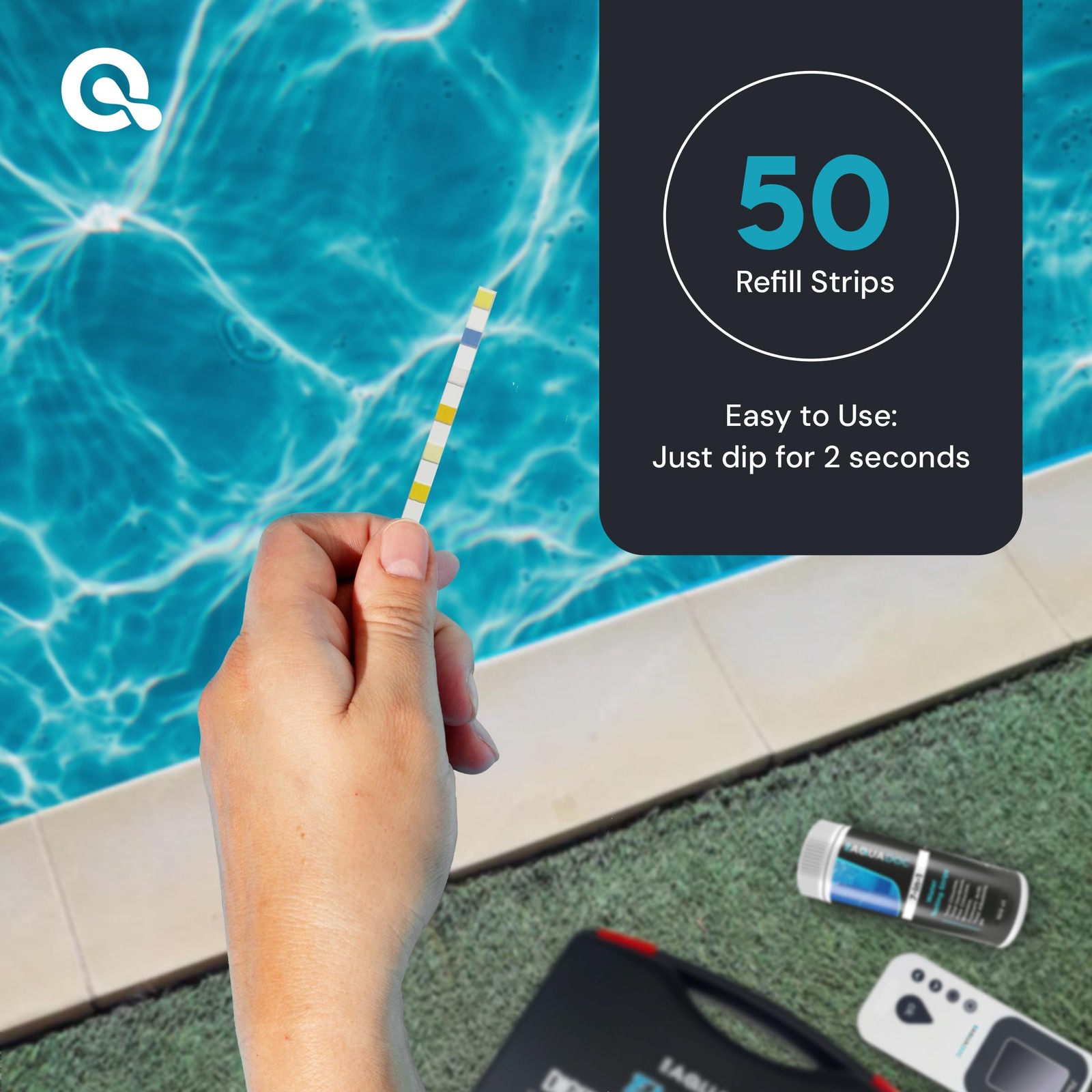 AquaDoc 7-in-1 Spa & Hot Tub Test Strips – 50 Pool for pH,…