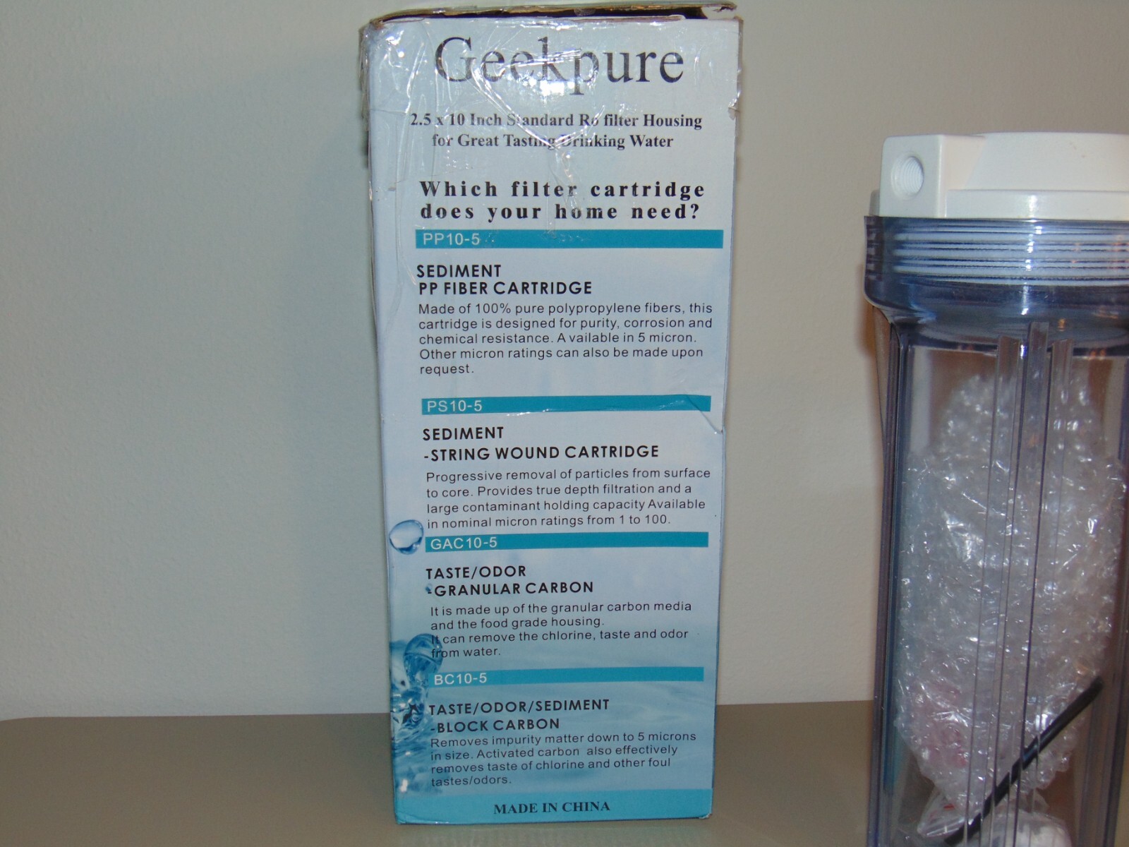 Geekpure Standard Filter Housing – 2.5′ x 10″ for Great Tasting Water