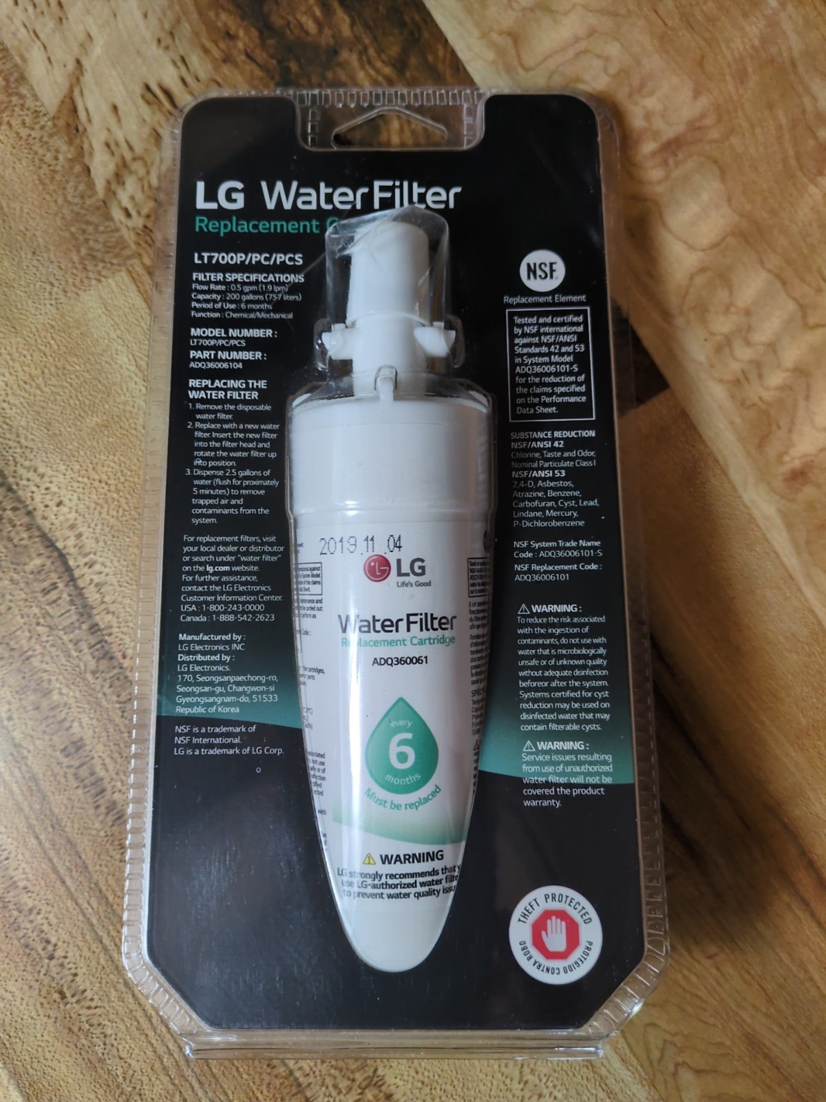 LG LT700P/PC/PCS Refrigerator Replacement Water Filter