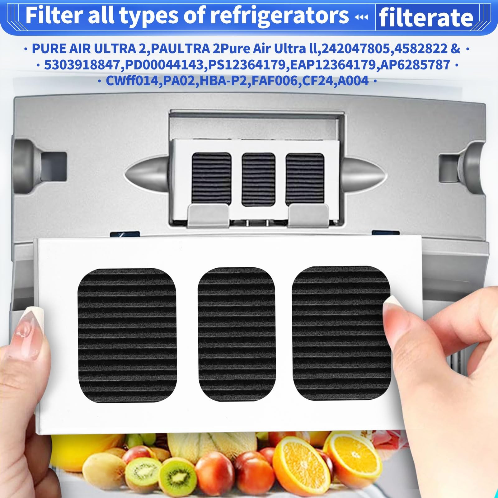 4 Pack Paultra2 Refrigerator Air Filter Replacement For 4PCS, Black