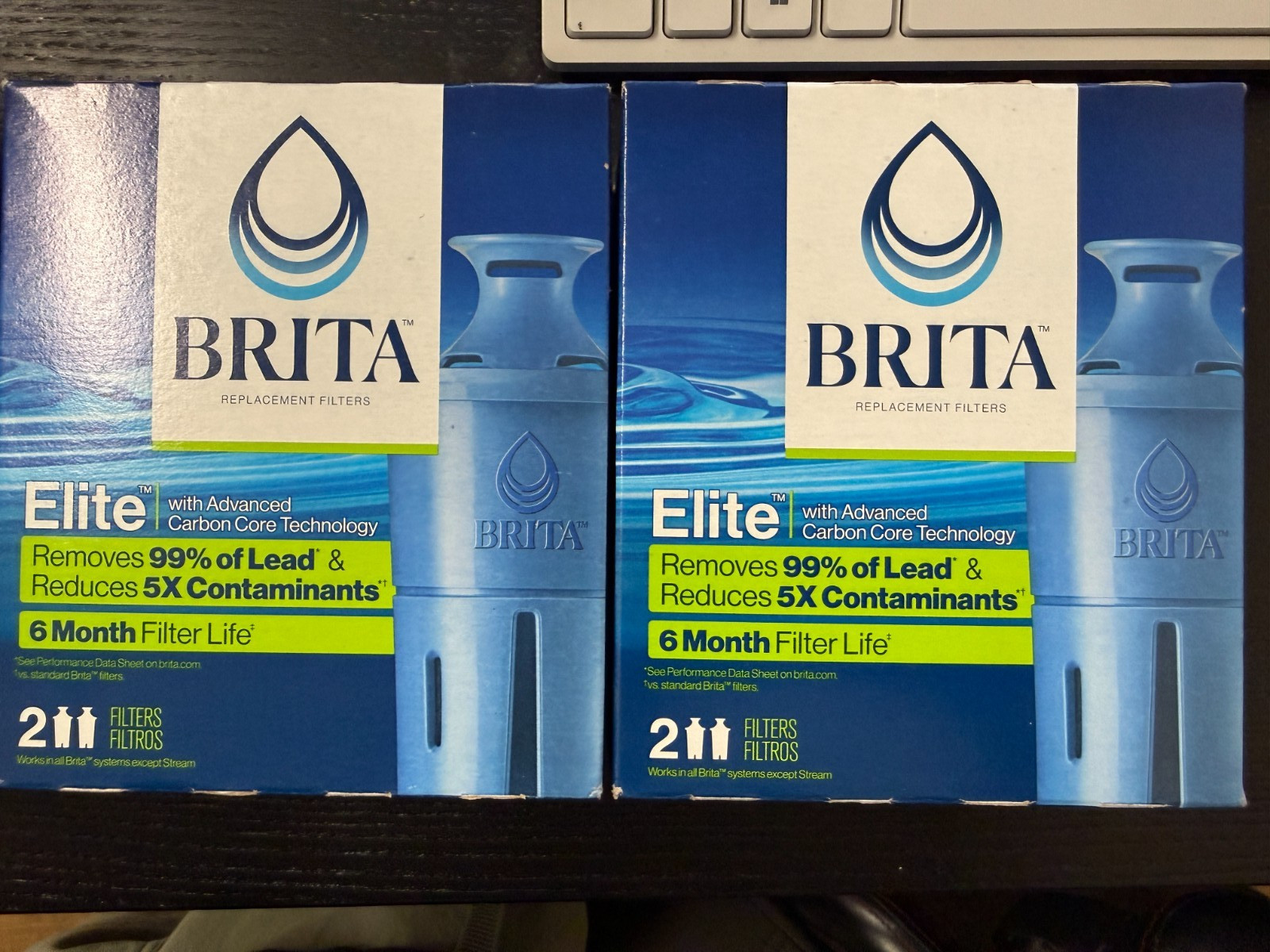 BRITA Elite Replacement Filters For Pitcher Dispensers , 2 Packs 4 Filters