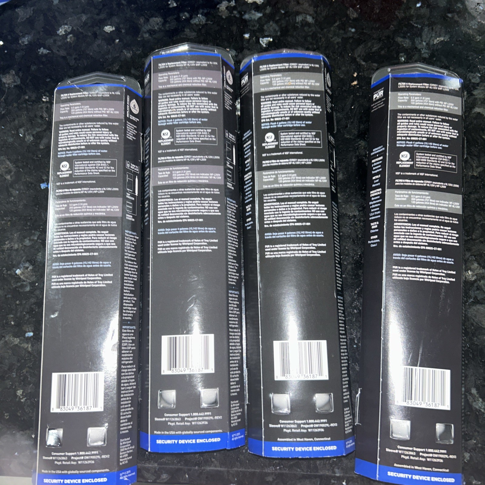 Lot of 4 EDR6D1 Everydrop Refrigerator Ice & Water Filter 6 Replacement NIB