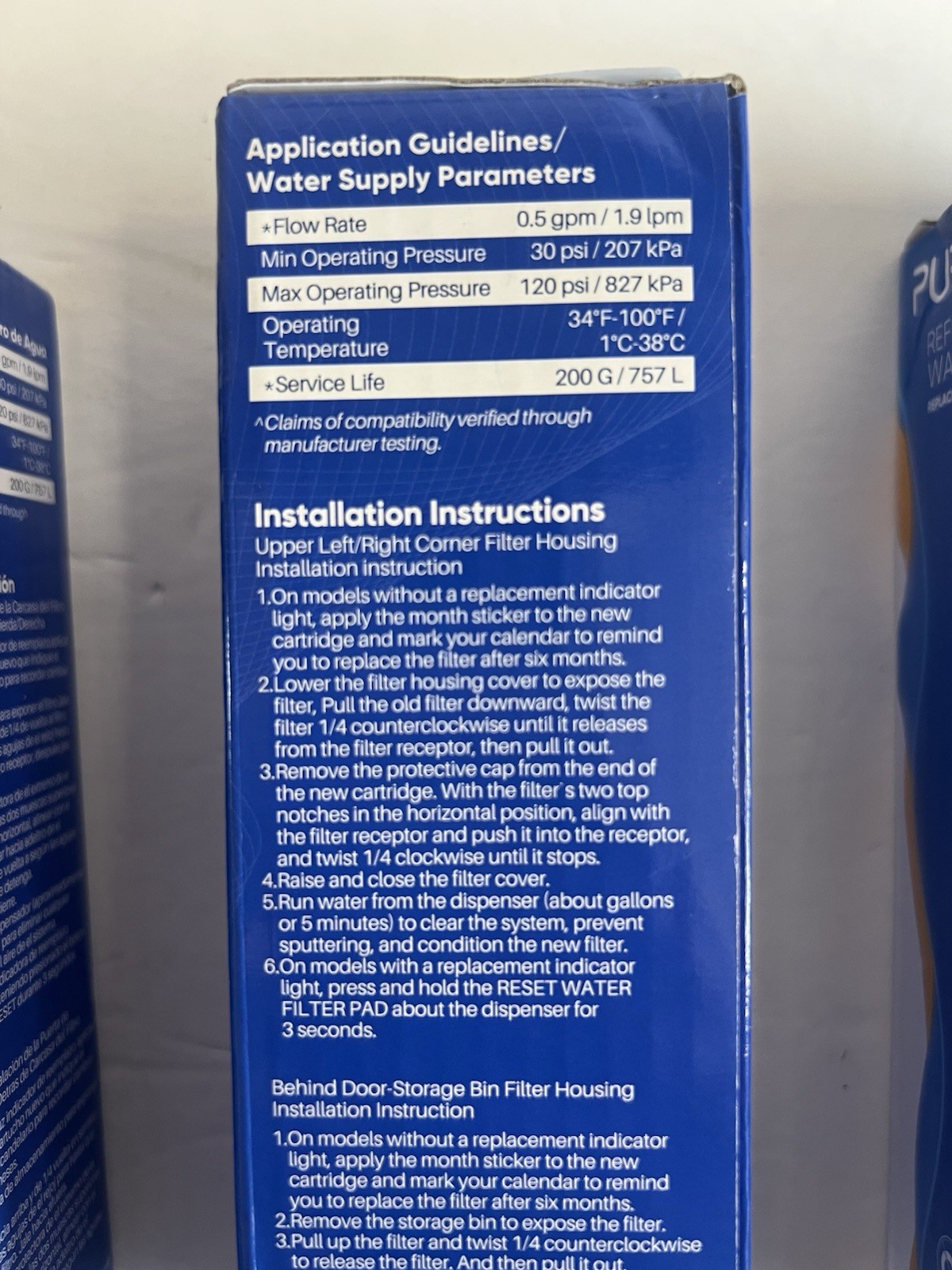 Sealed PUREPLUS RWF4700AC Fit for LG LT1000P LT1000 LT1000PC & Air Filter 4 Pack